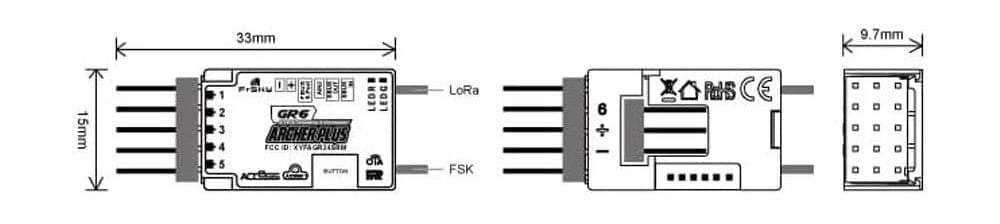 Frsky Archer Plus GR6 2.4GHz Receiver