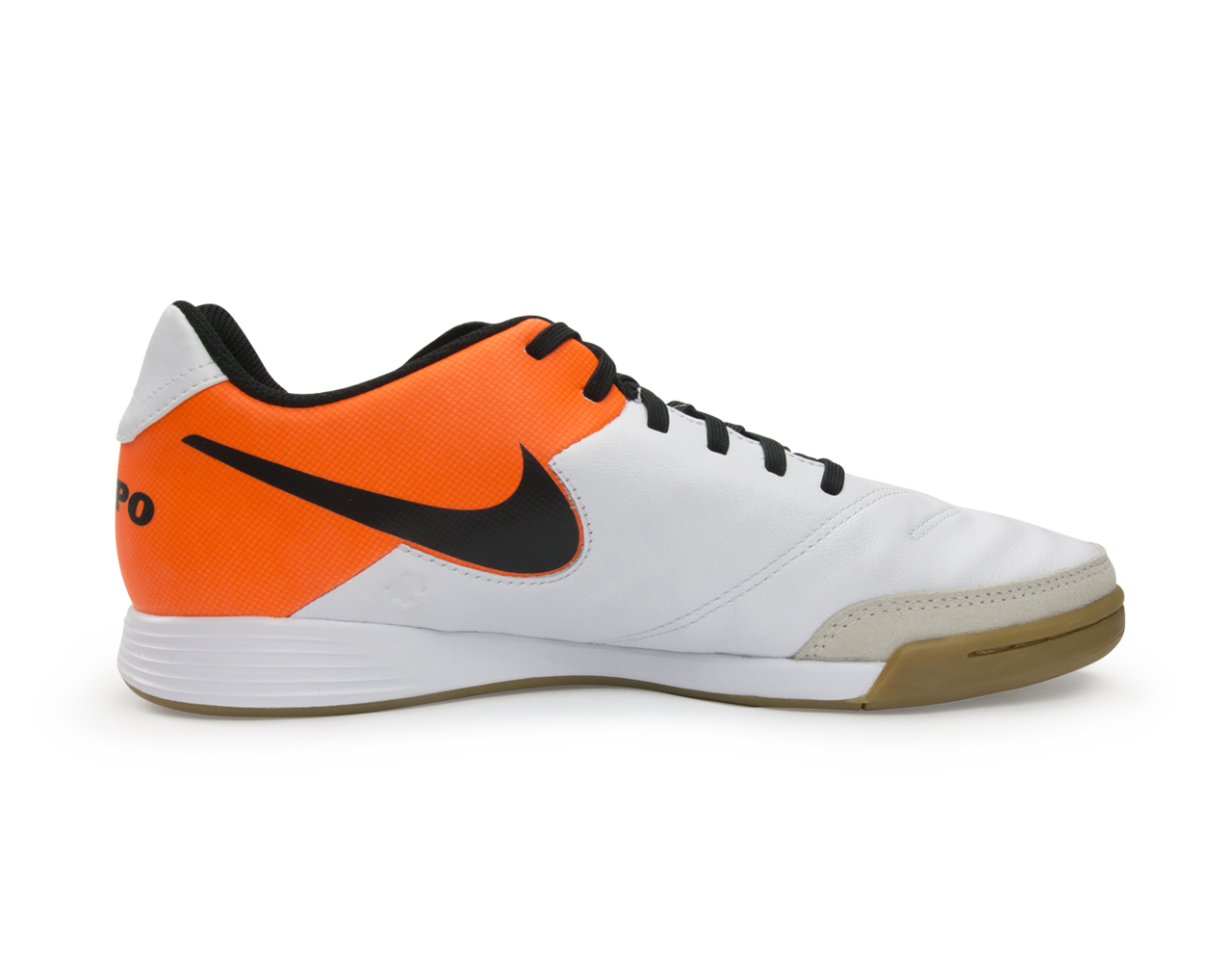 Nike Men's Tiempo Genio II Leather Indoor Soccer Shoes White/Black/Total Orange、mySite、noshort