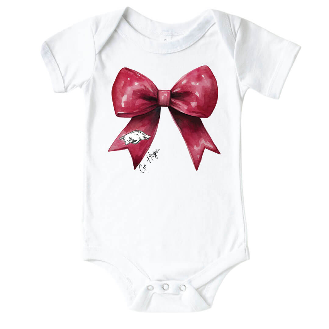  University of Arkansas | Football & Bows Graphic Bodysuit、mySite、layawaytickets