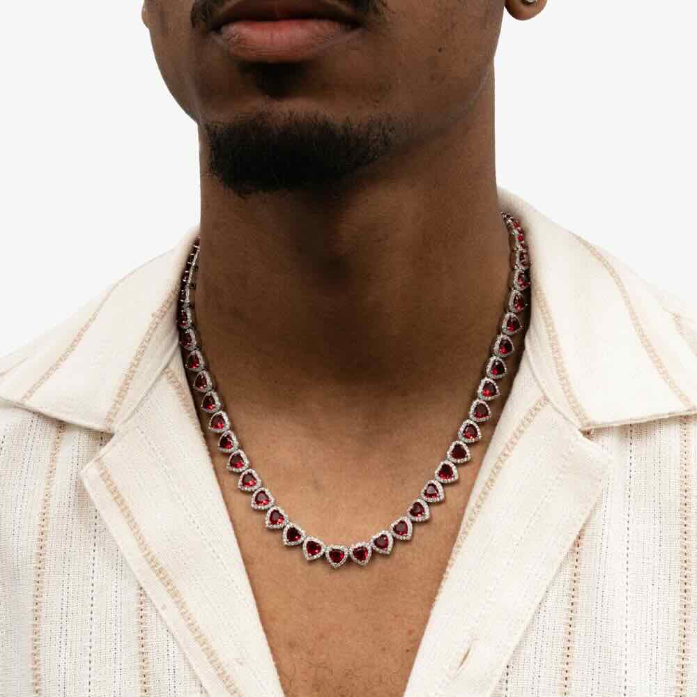 Red Heart Moissanite Halo Chain、mySite、hinf8tx79