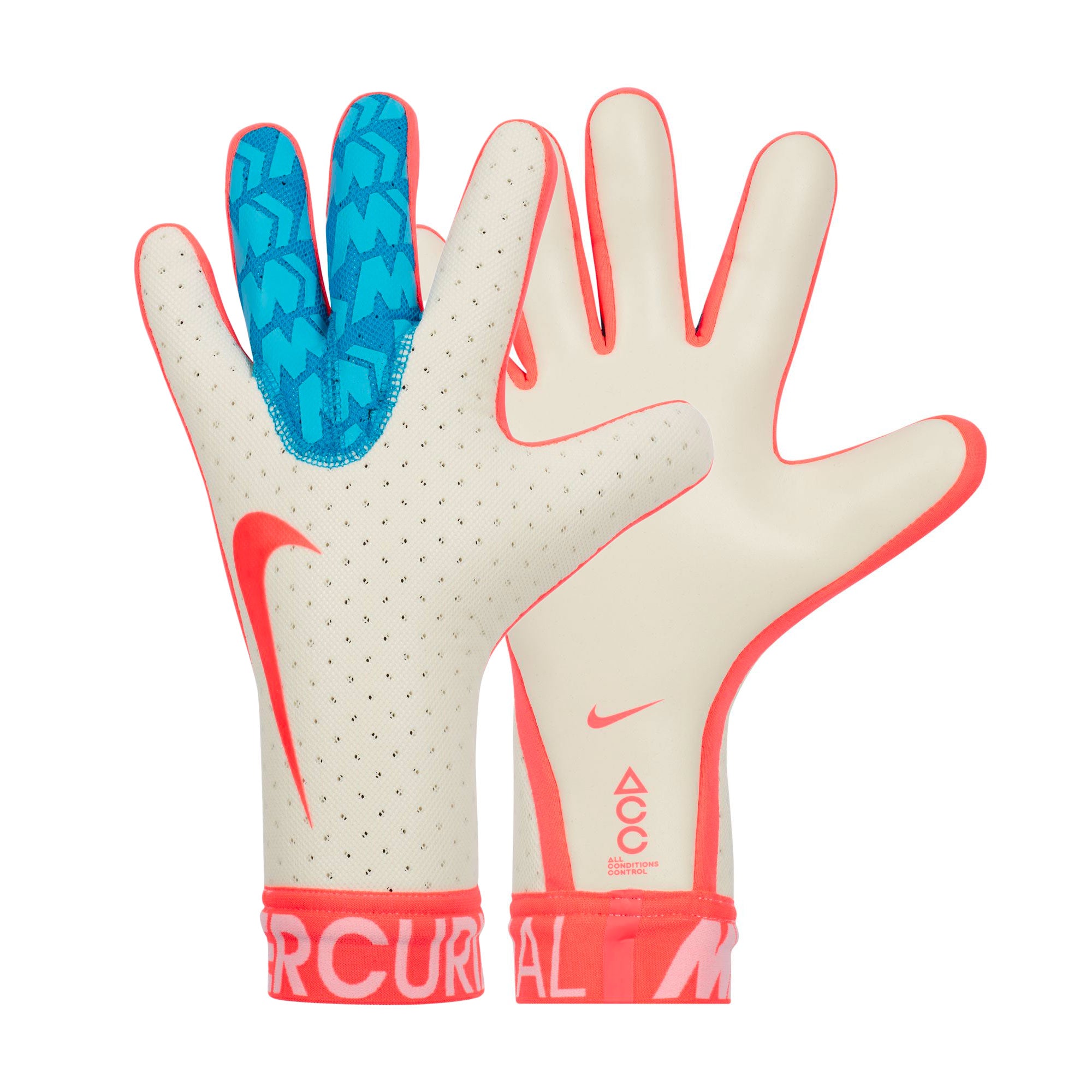 Nike Men's Mercurial Touch Elite Goalkeeper Gloves White/Aqua Blue、mySite、bottomscart