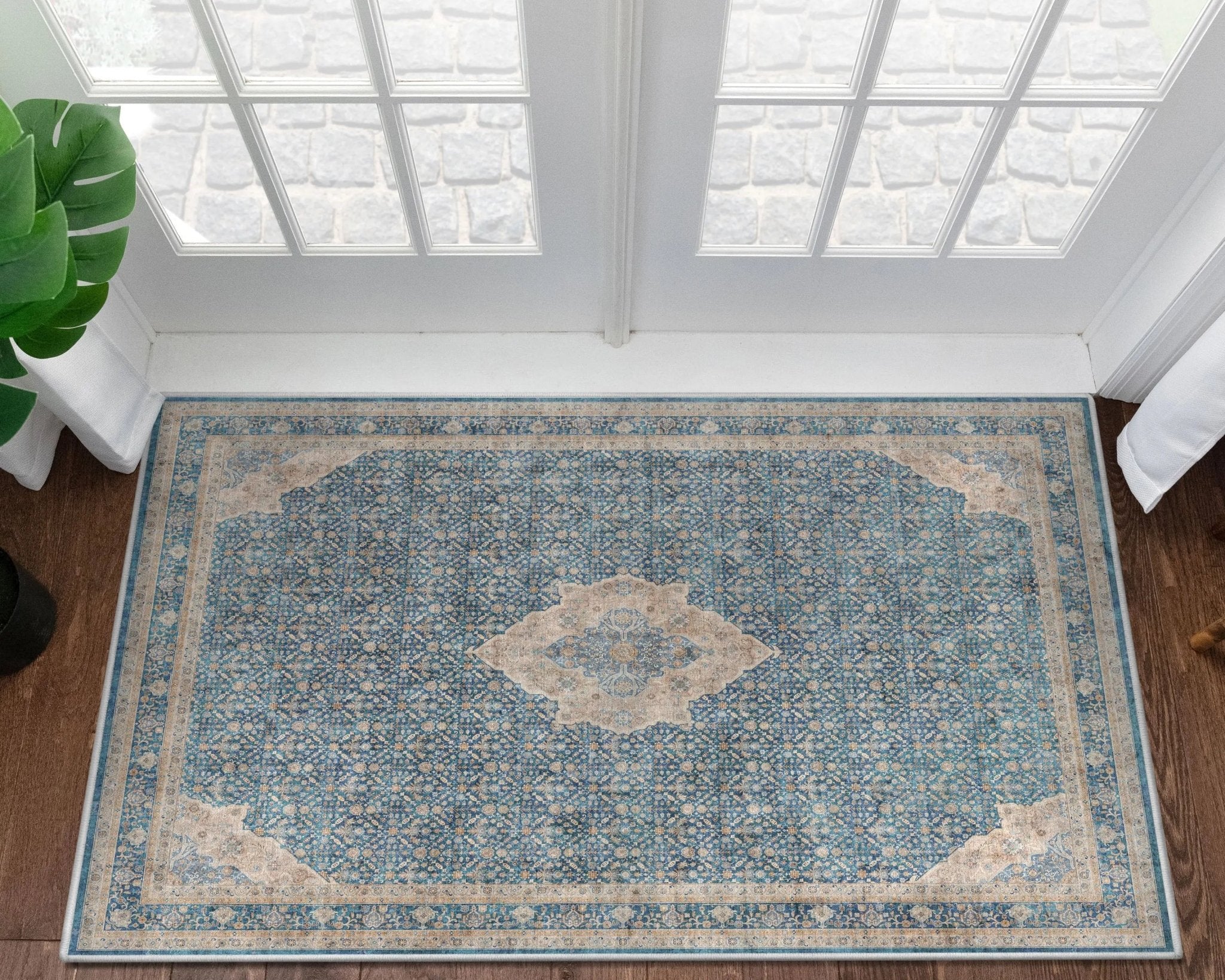 Asha 2-in-1 Lilith Vintage Oriental Kilim Rug + Rug Pad Included、mySite、gigharbornorthrealestate