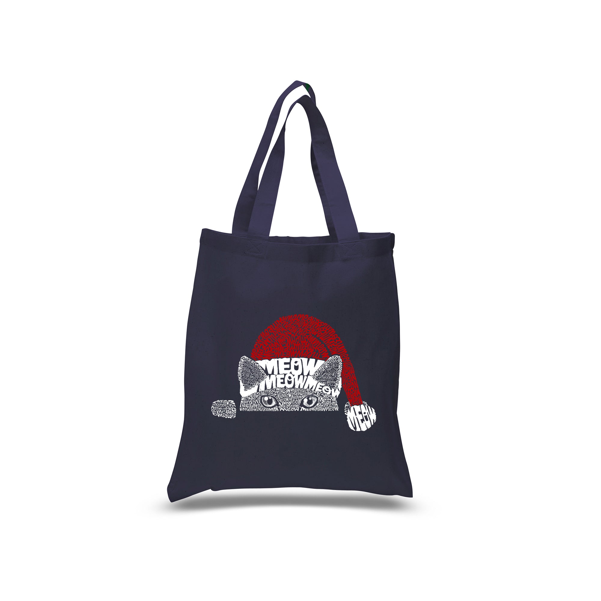 Christmas Peeking Cat - Small Word Art Tote Bag、mySite、camillekostekn