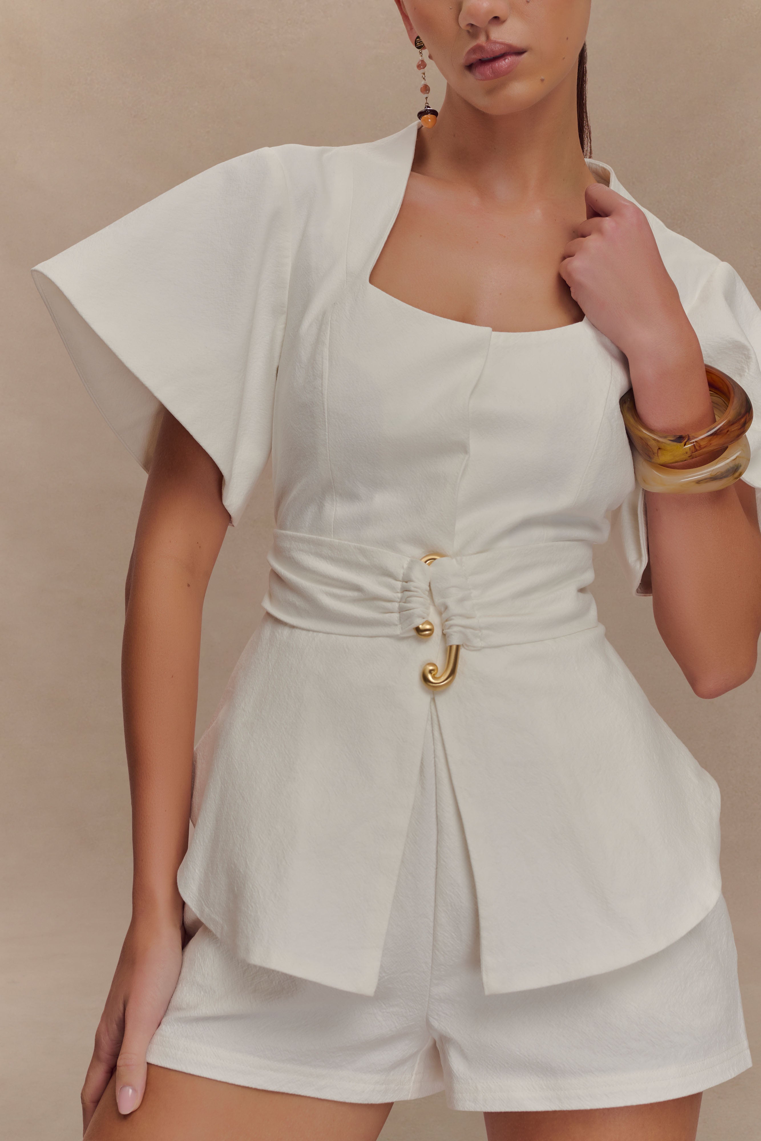 Liberty Cotton Shortsleeve Top - White、mySite、solidvoid