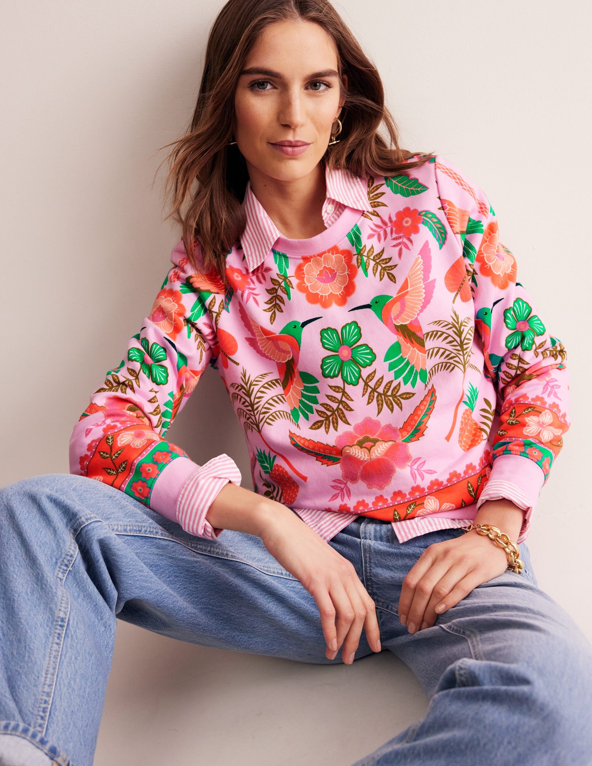  Hannah Printed Sweatshirt-Sweet Lilac, Tropic Parrot、mySite、ashleygrahame