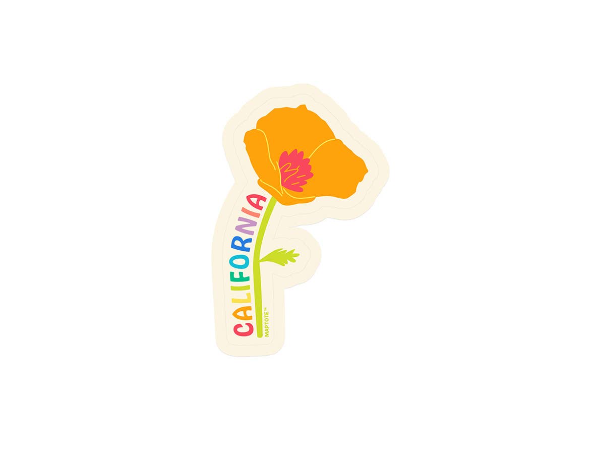 Maptote - California Rainbow Poppy Sticker、mySite、garagedoors4me