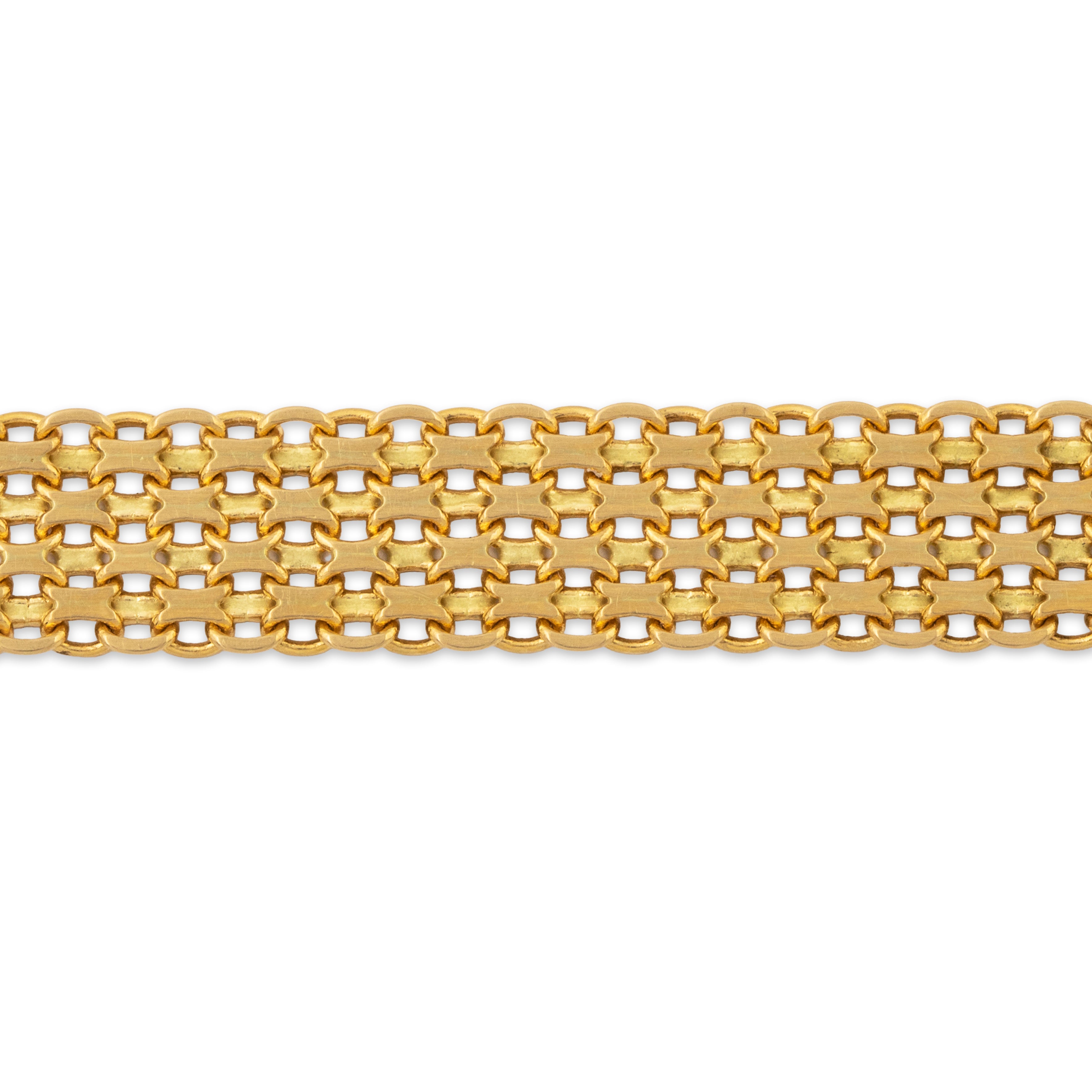 Vintage Italian 18k Yellow Gold Mesh Link Bracelet 8、mySite、hinf8tx79