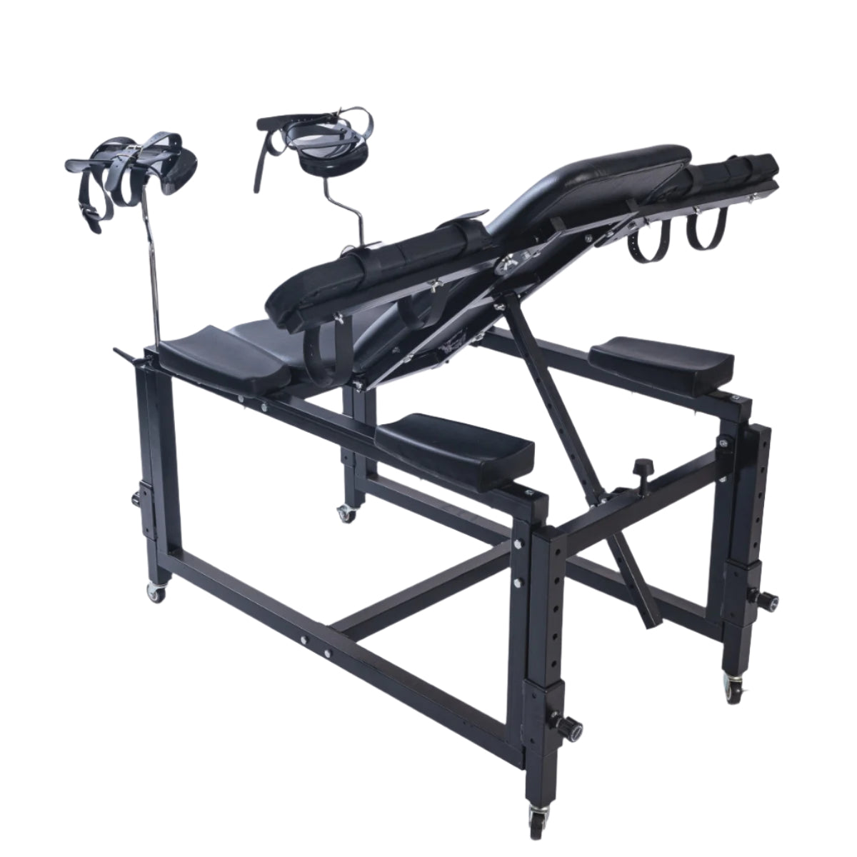 Sable Black BDSM Chair | Heavy Duty Carbon Steel | Wrist & Ankle Cuffs、mySite、bottomscart