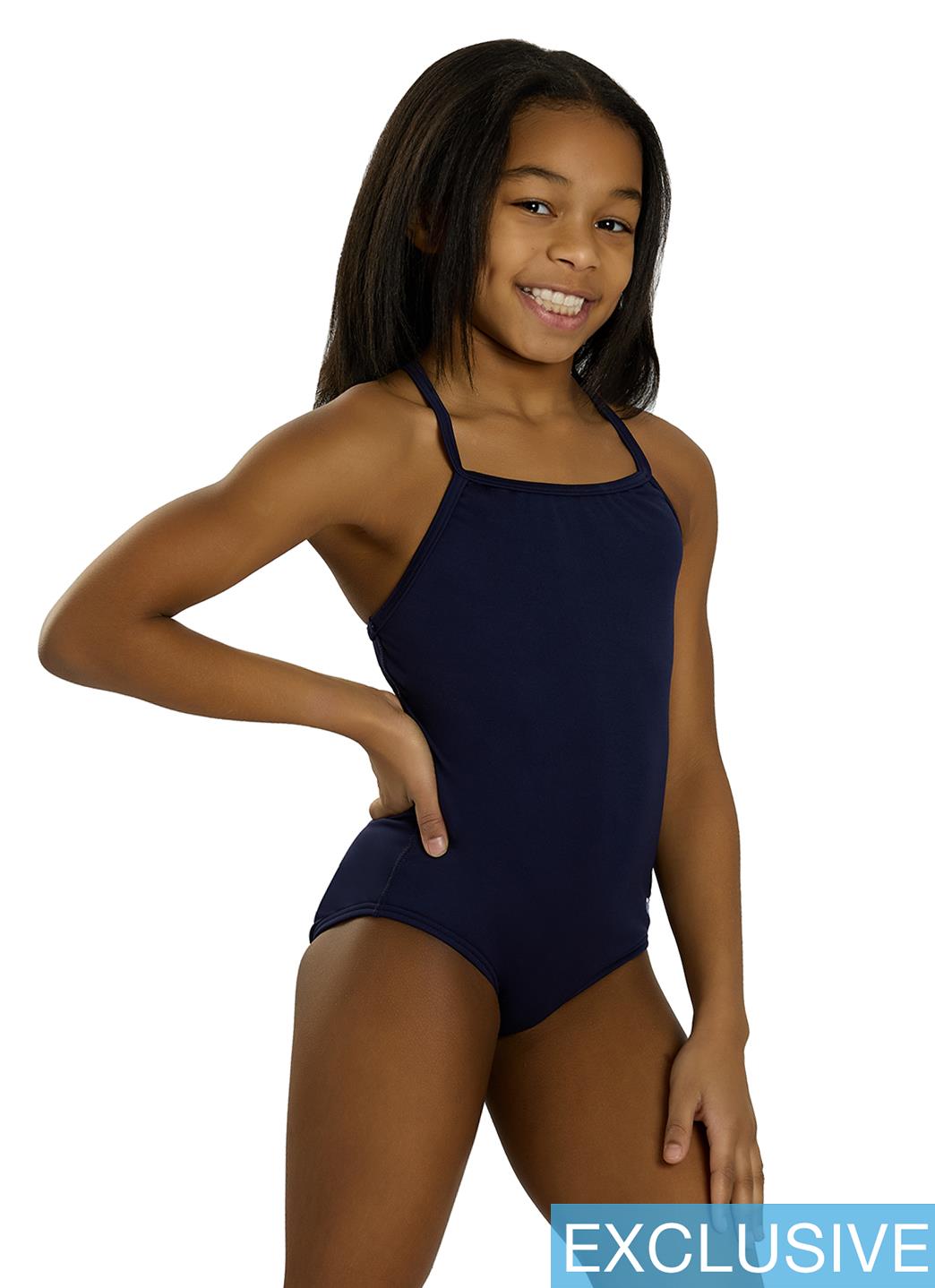 TYR Girls' Solid Durafast Elite Addy Diamondfit One Piece Swimsuit (Little Kid, Big Kid)、mySite、noshort