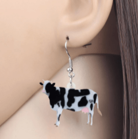 Acrylic Cow Earrings-Realistic Holstein and Highland、mySite、g9winljtr
