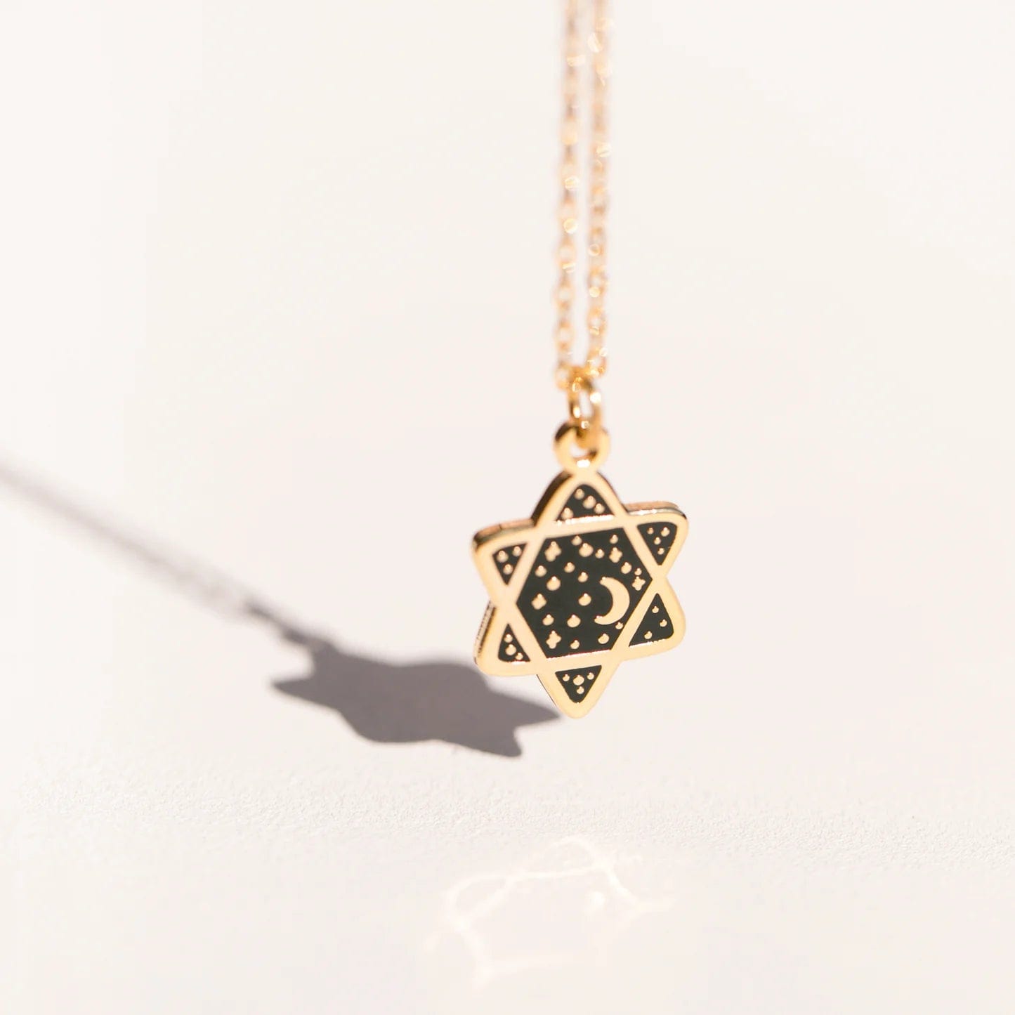 Black Cosmic Star of David Necklace - 22k Gold Plated、mySite、topwebapps