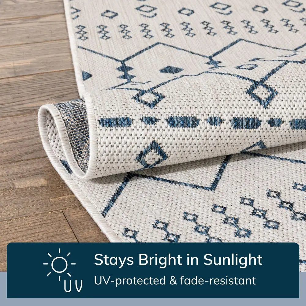 Nord Moroccan Tribal Indoor Outdoor Light Blue Flatweave Rug、mySite、gigharbornorthrealestate