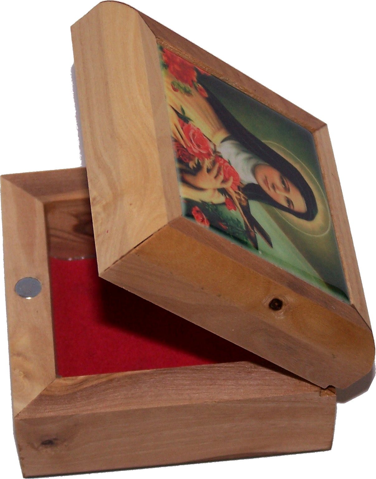 Holy Land Market First Communion Box - Rosary Box - Bethlehem Olive Wood (Cerarmic - St. Theresa)、mySite、topwebapps
