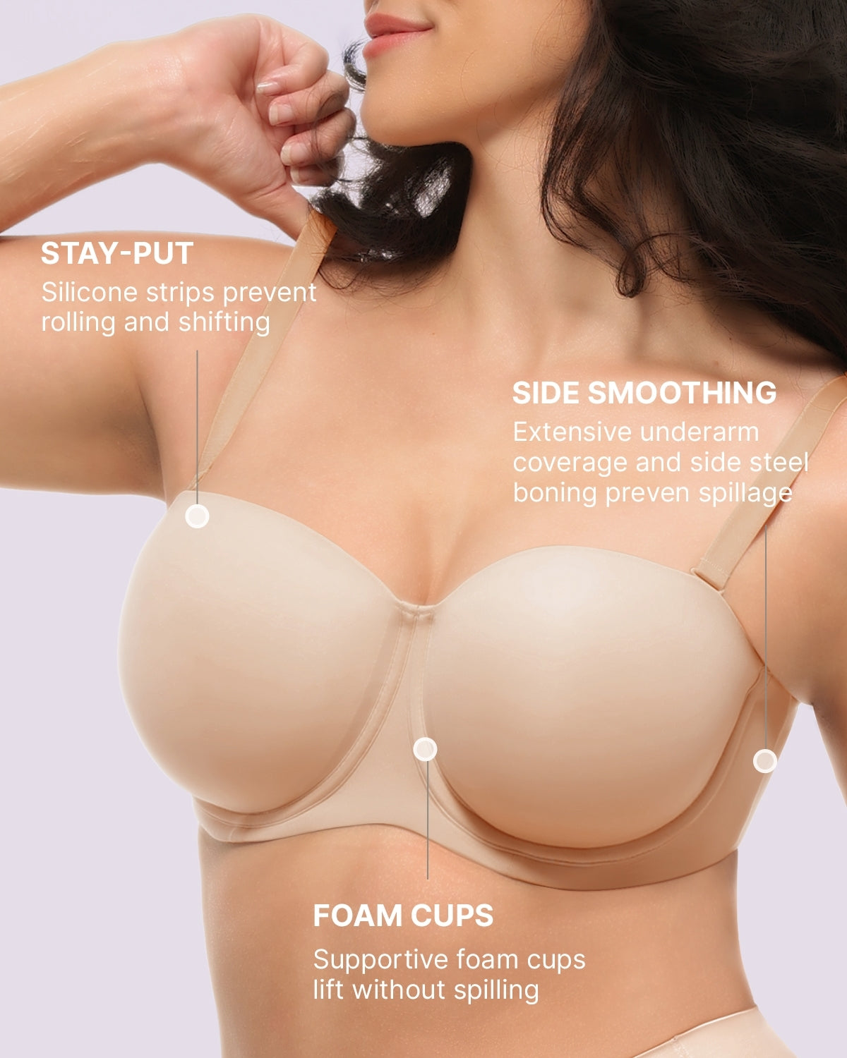 Convertible Strapless Push Up Bra、mySite、bengalsvssteelers
