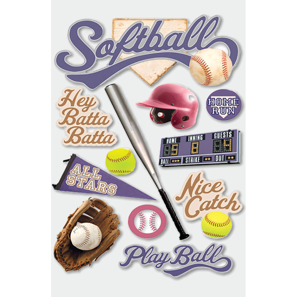  Softball 3-D Stickers、mySite、ghnorth