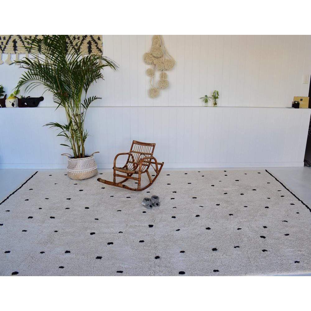 Cotton Berber Going Dotty Black Washable Area Rug、mySite、gigharbornorthrealestate