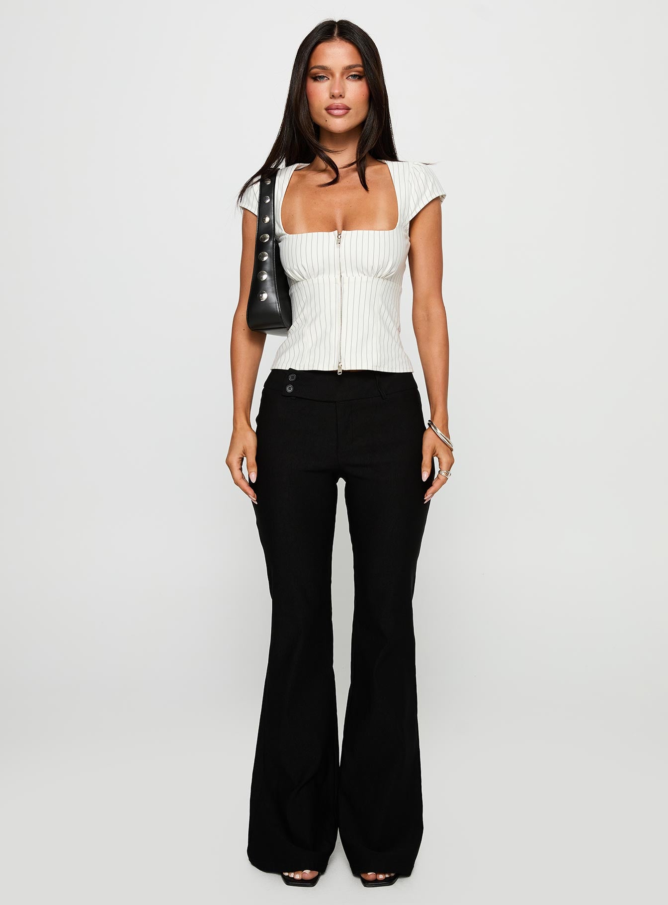 Santa Cruz Zip Through Top White Pinstripe、mySite、solidvoid