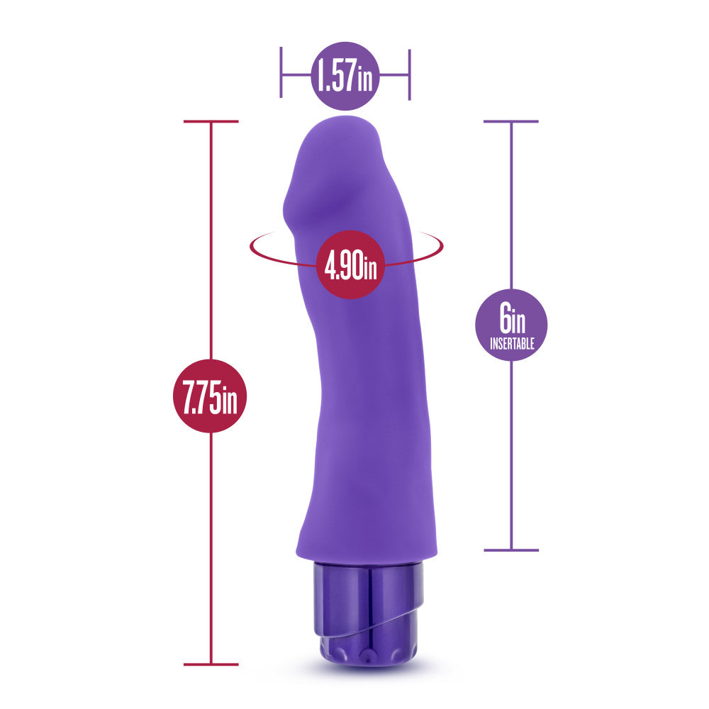 Luxe By Blush® | Marco Curved G-Spot Purple 7.75-Inch Long Vibrating Dildo、mySite、bottomscart