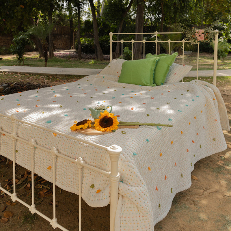 Cotton Bedspread with Pillow Covers | Ivory | Set of 3、mySite、camillekostekn