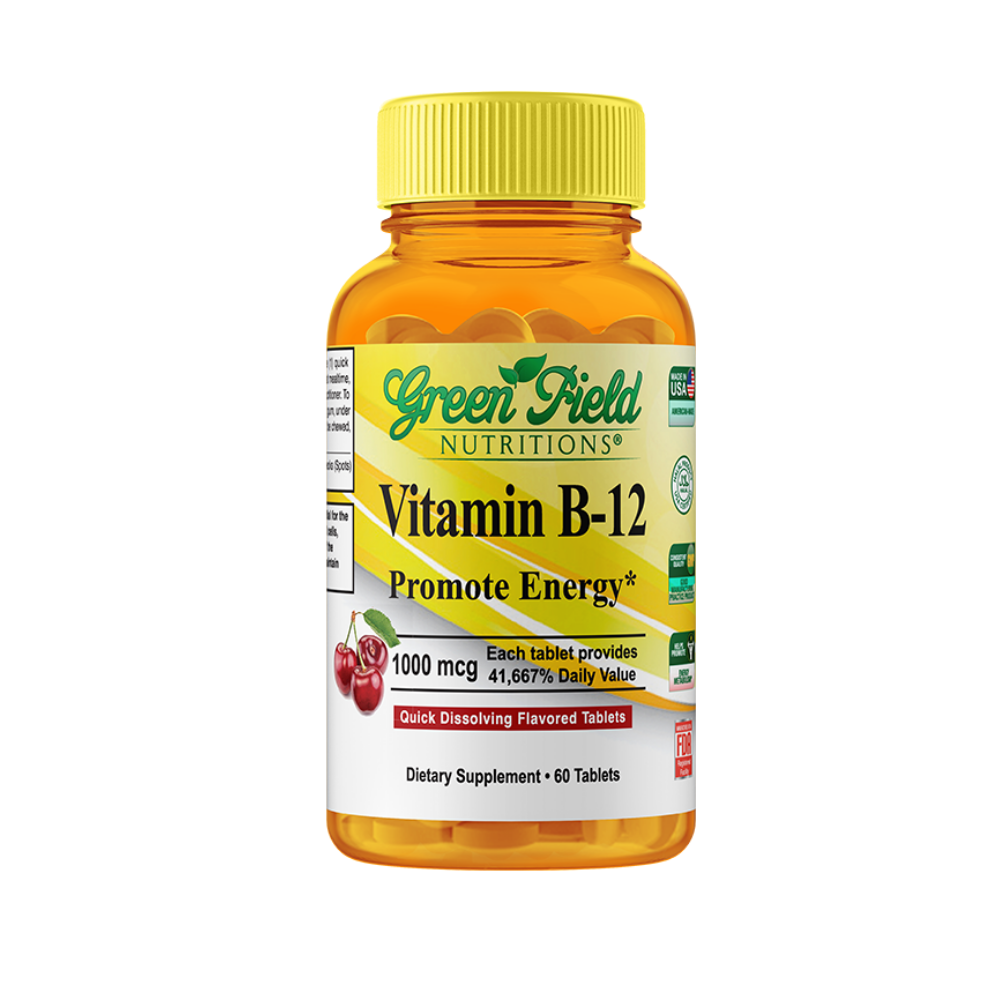 Greenfield Nutritions - Halal Vitamin B12 1000 mcg Vitamin, 60 Sublingual Tablets, Fast Absorption、mySite、topwebapps