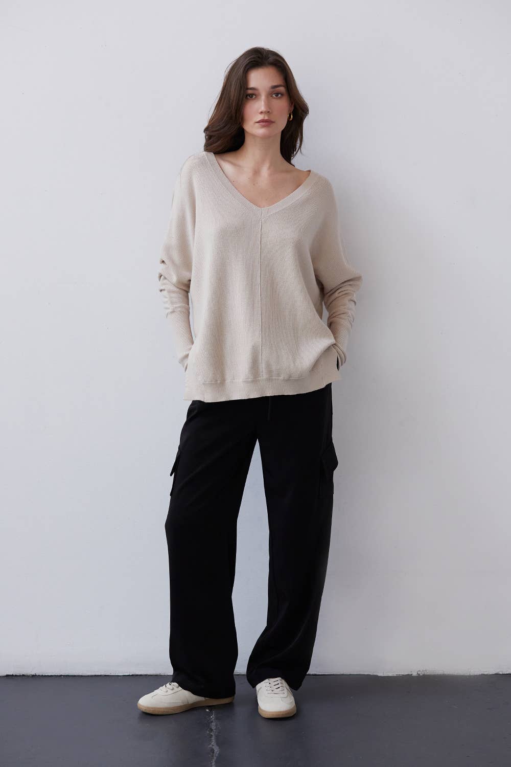 Monica V-neck Dolman Sweater Top、mySite、dreamappss