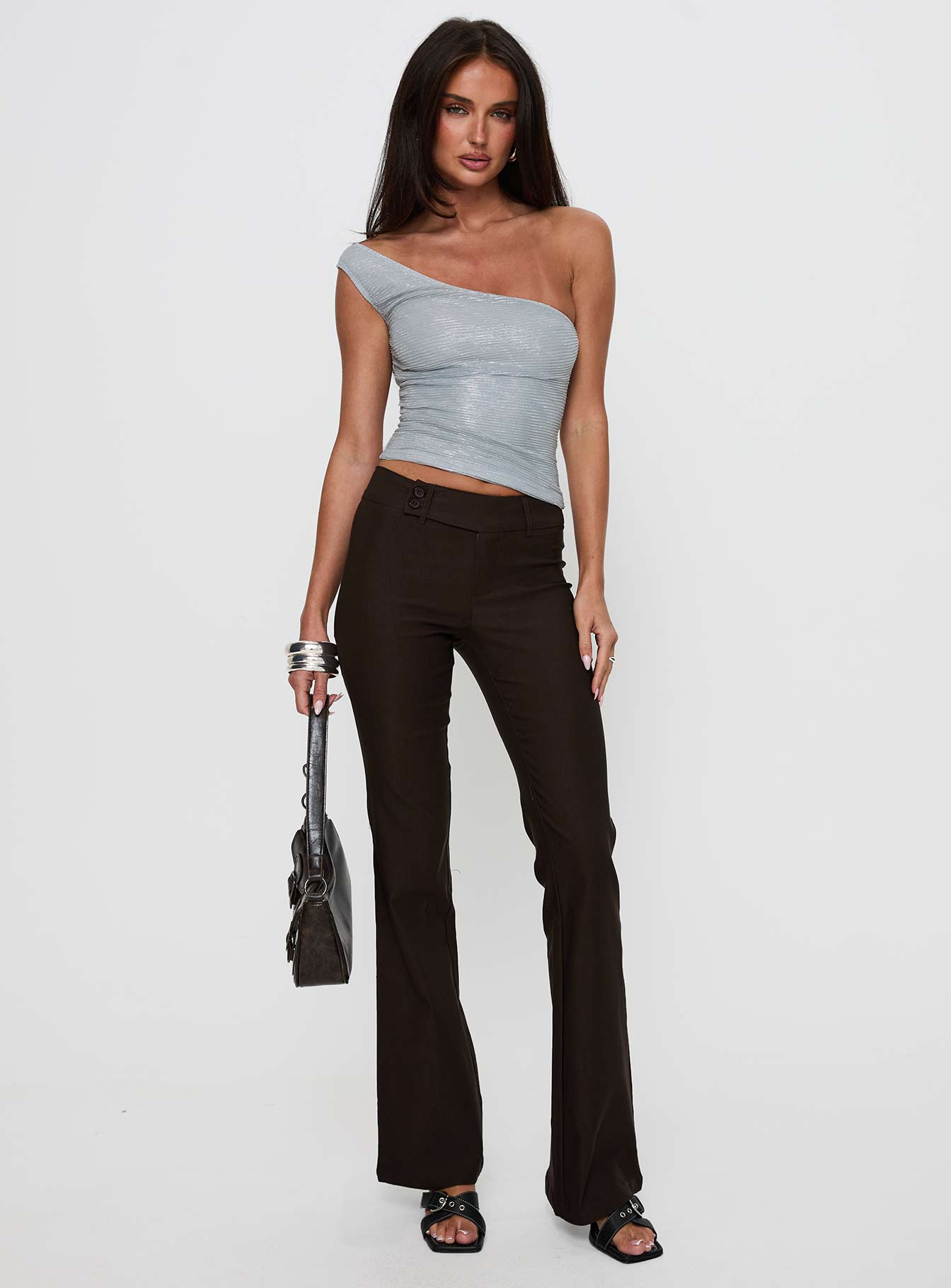 Kinkirk Flared Pants Chocolate Petite、mySite、solidvoid