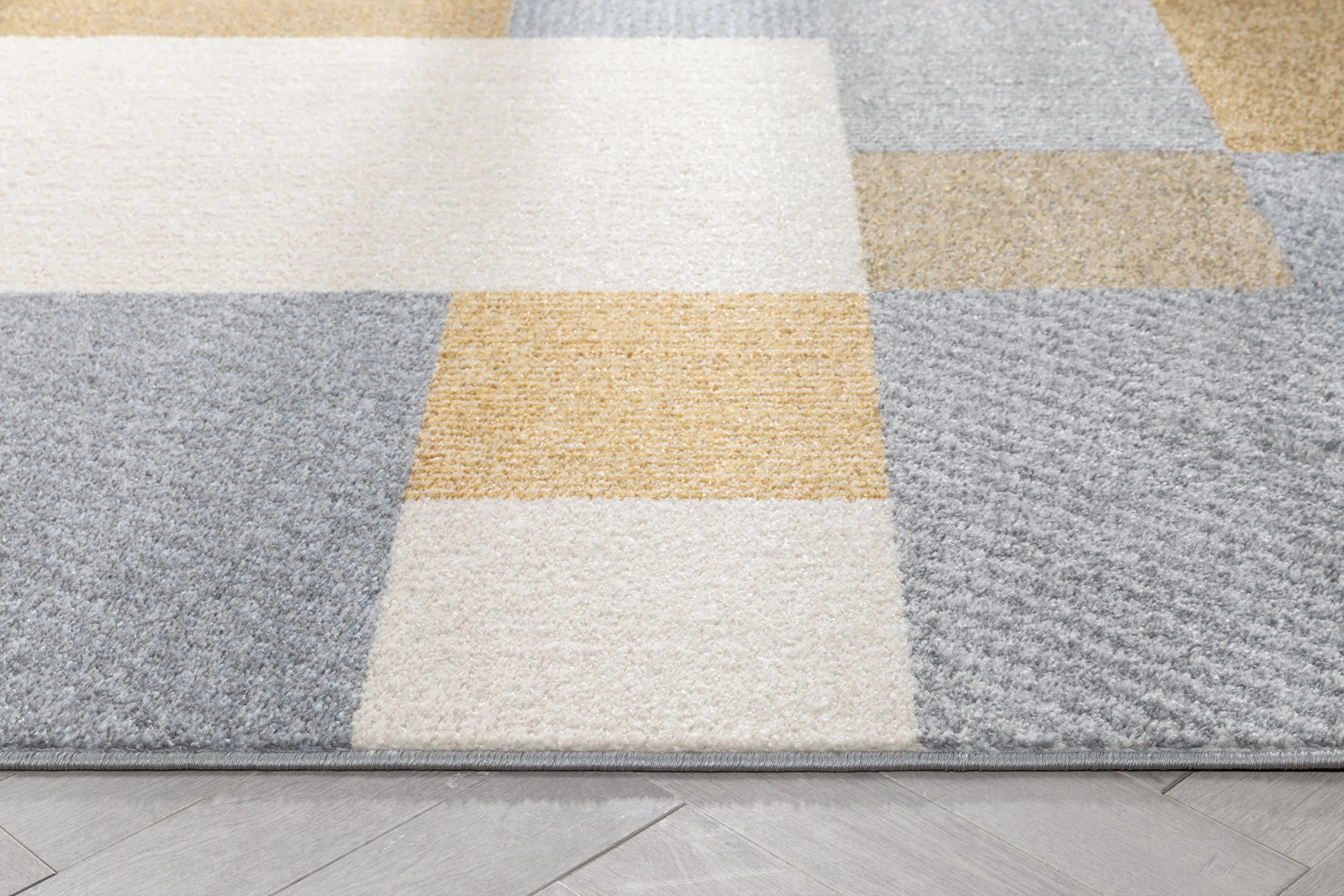 Wilma Modern Geometric Yellow Grey Rug、mySite、gigharbornorthrealestate