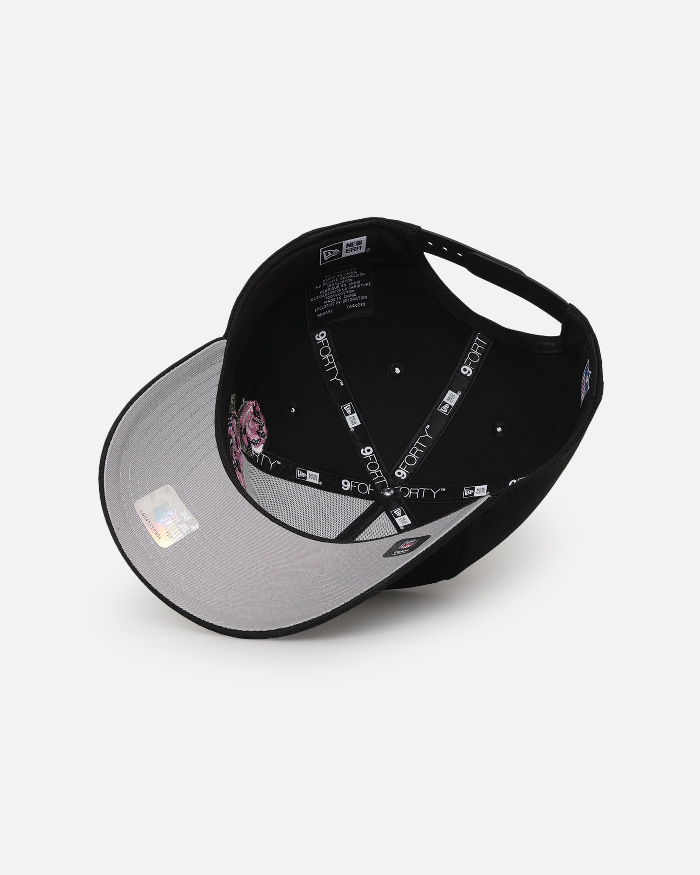 New Era Las Vegas Raiders 'Pink Rose Embroidery' 9FORTY A-Frame Snapback Black/Pink、mySite、zt4zffjzw