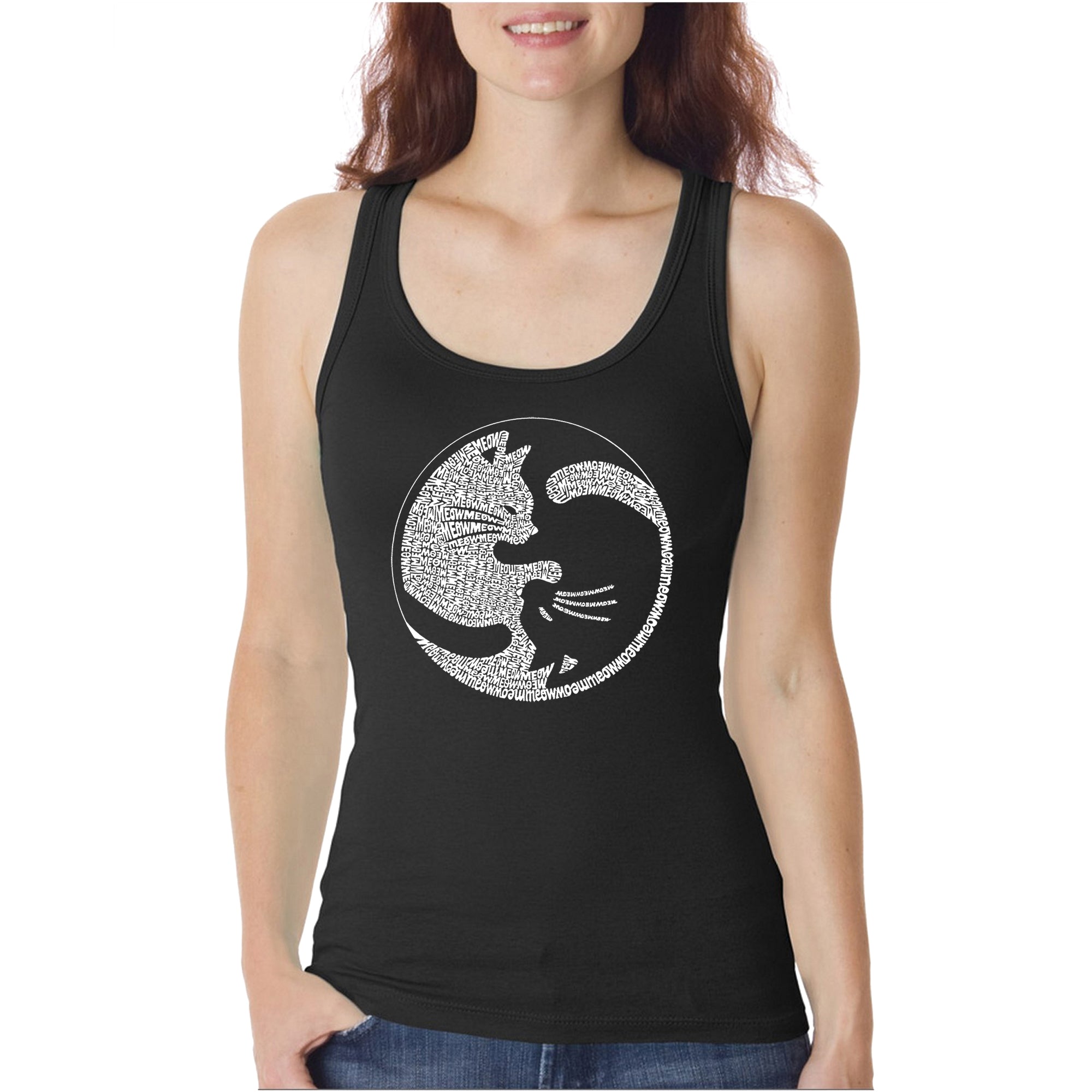 Yin Yang Cat - Women's Word Art Tank Top、mySite、camillekostekn