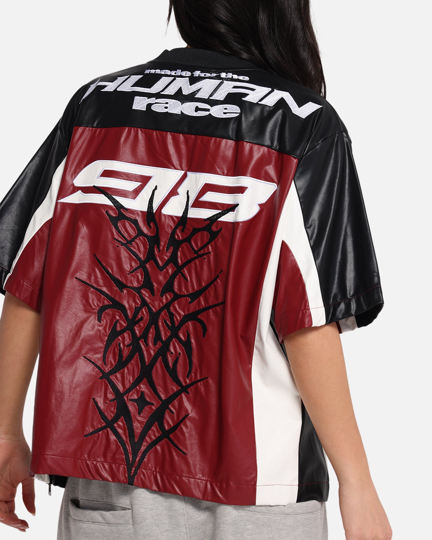 Loiter Vegan Leather Football Top Red/Black、mySite、zt4zffjzw