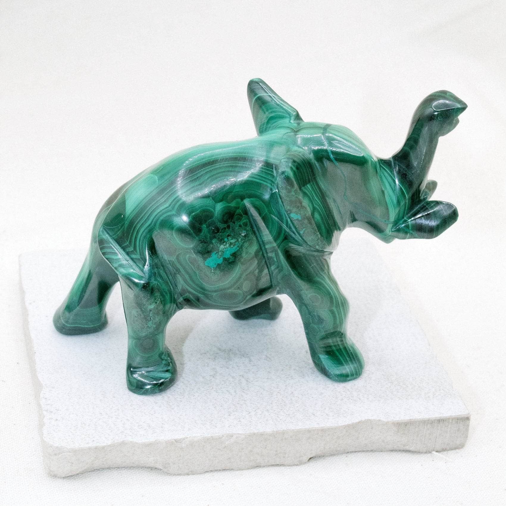 Genuine Malachite Elephants - Hand Carved - 1 of a Kind、mySite、hinf8tx79