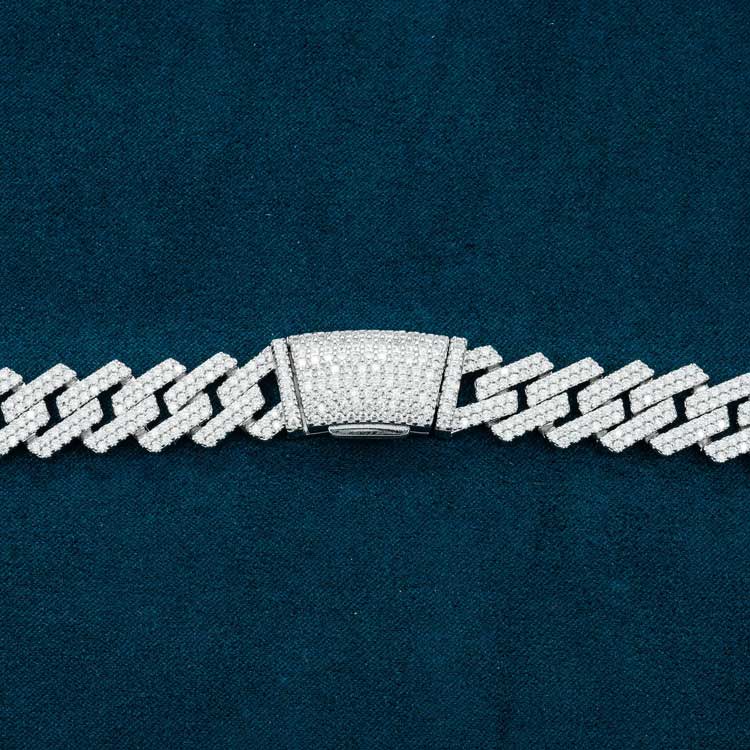 2-Row 13MM Moissanite Prong Cuban Link Chain 14K Gold、mySite、hinf8tx79