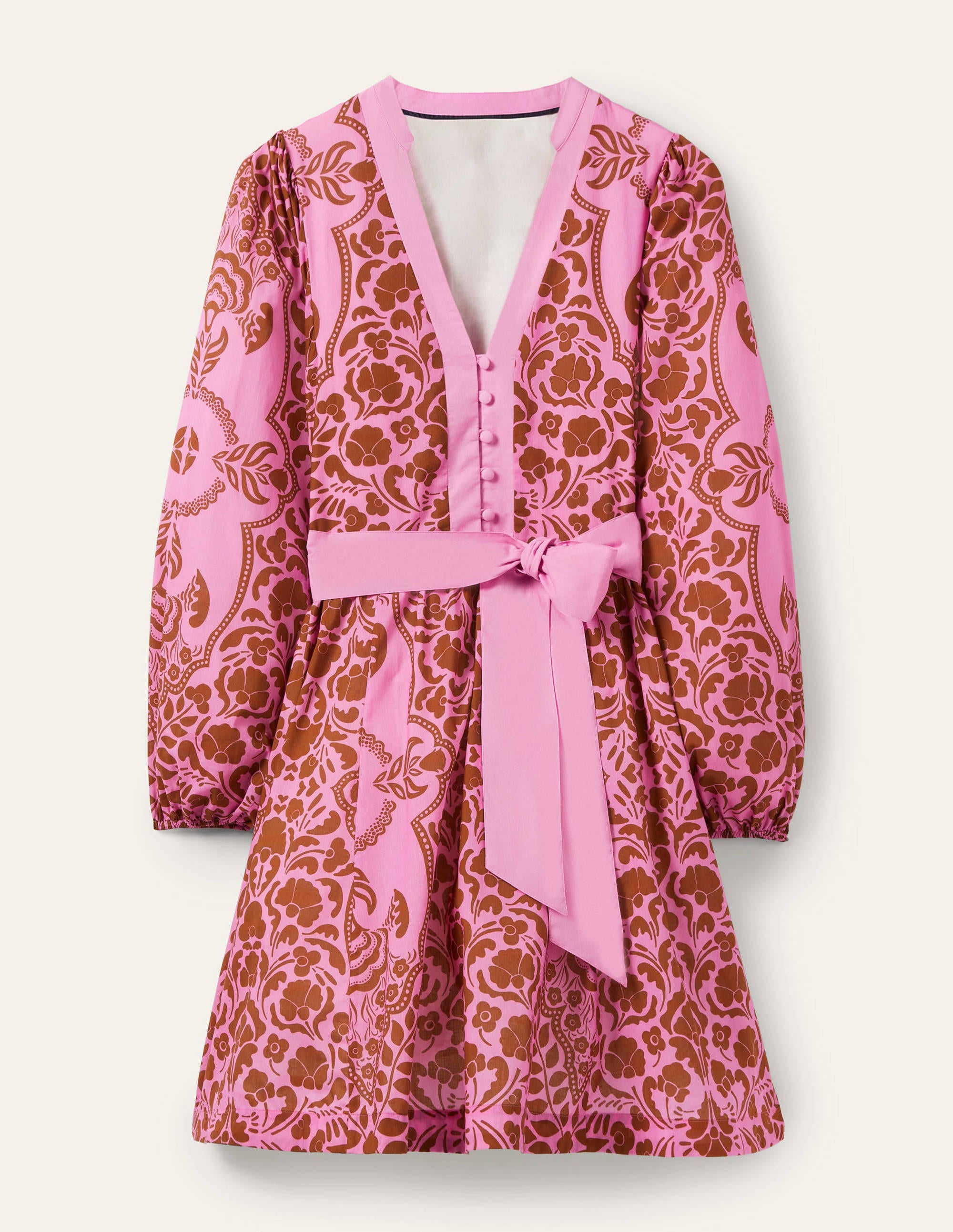  Notch Neck Cotton Dress-Orchid Petal, Passion Bloom、mySite、ashleygrahame