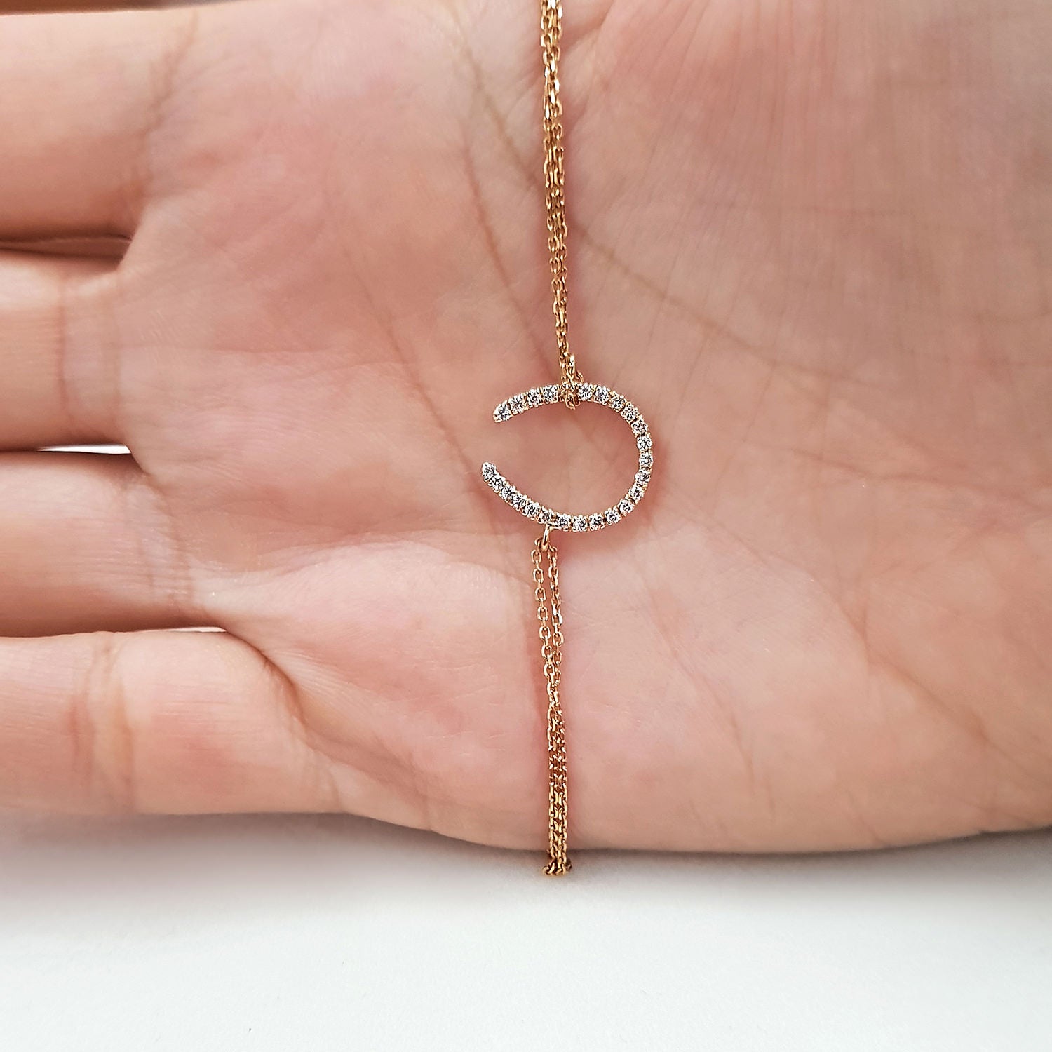 Horseshoe Diamonds Bracelet (0.20 Carat) -18K Yellow Gold、mySite、hinf8tx79