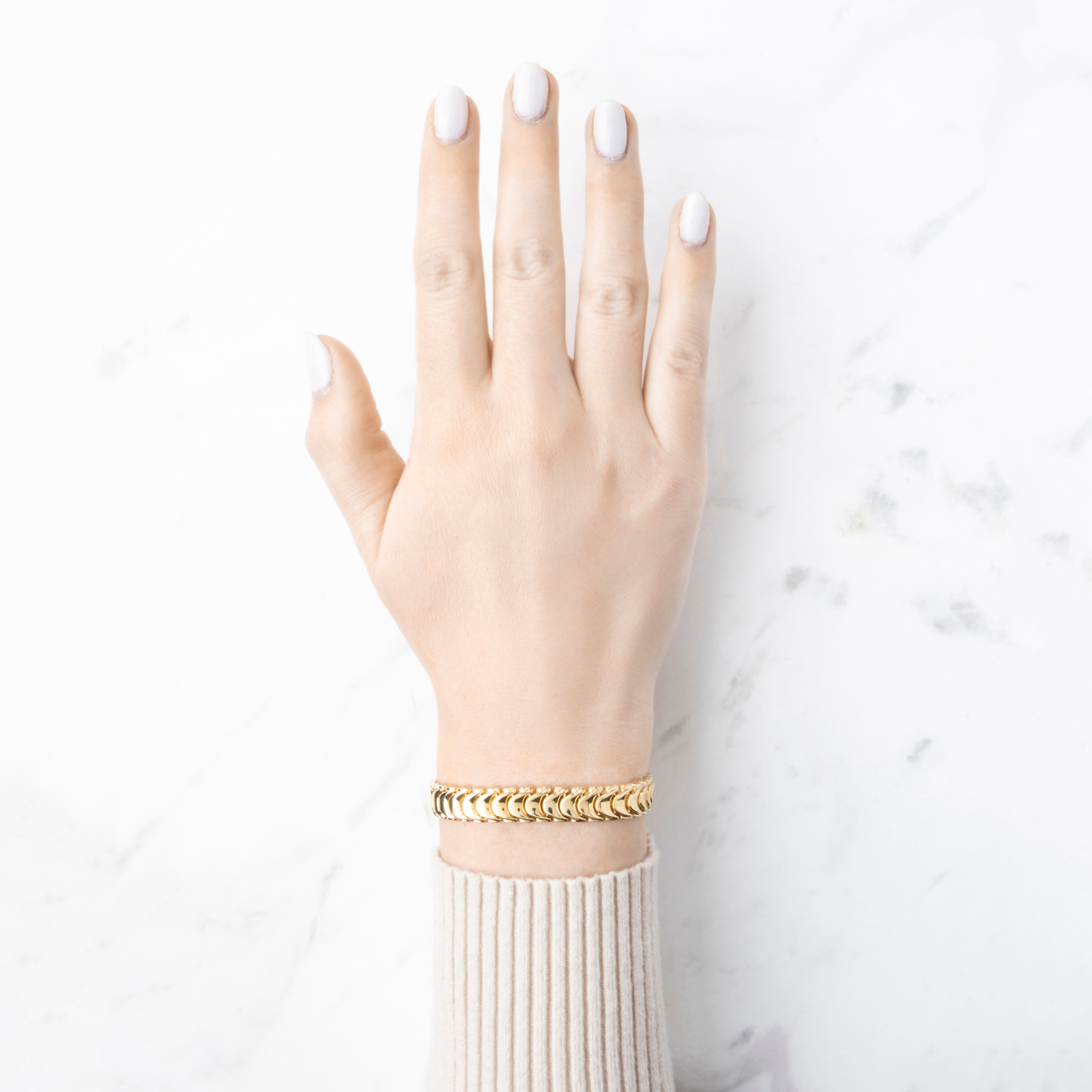 Vintage 14k Yellow Gold Sinuous Scale Link Bracelet 7、mySite、hinf8tx79