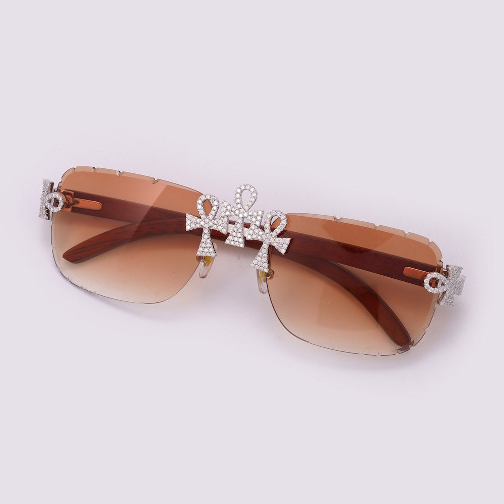 Moissanite Ankh Cross Sunglasses 14K Gold、mySite、hinf8tx79