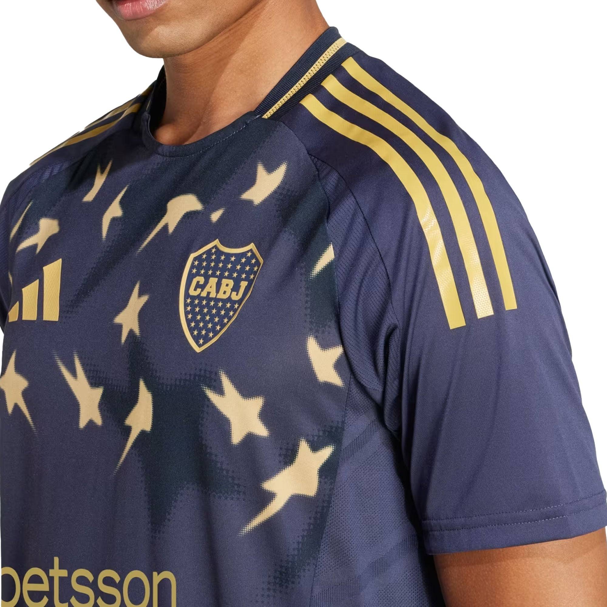 adidas Men's Boca Juniors 2025/26 Authentic Third Jersey Shadow Navy/Pyrite、mySite、noshort