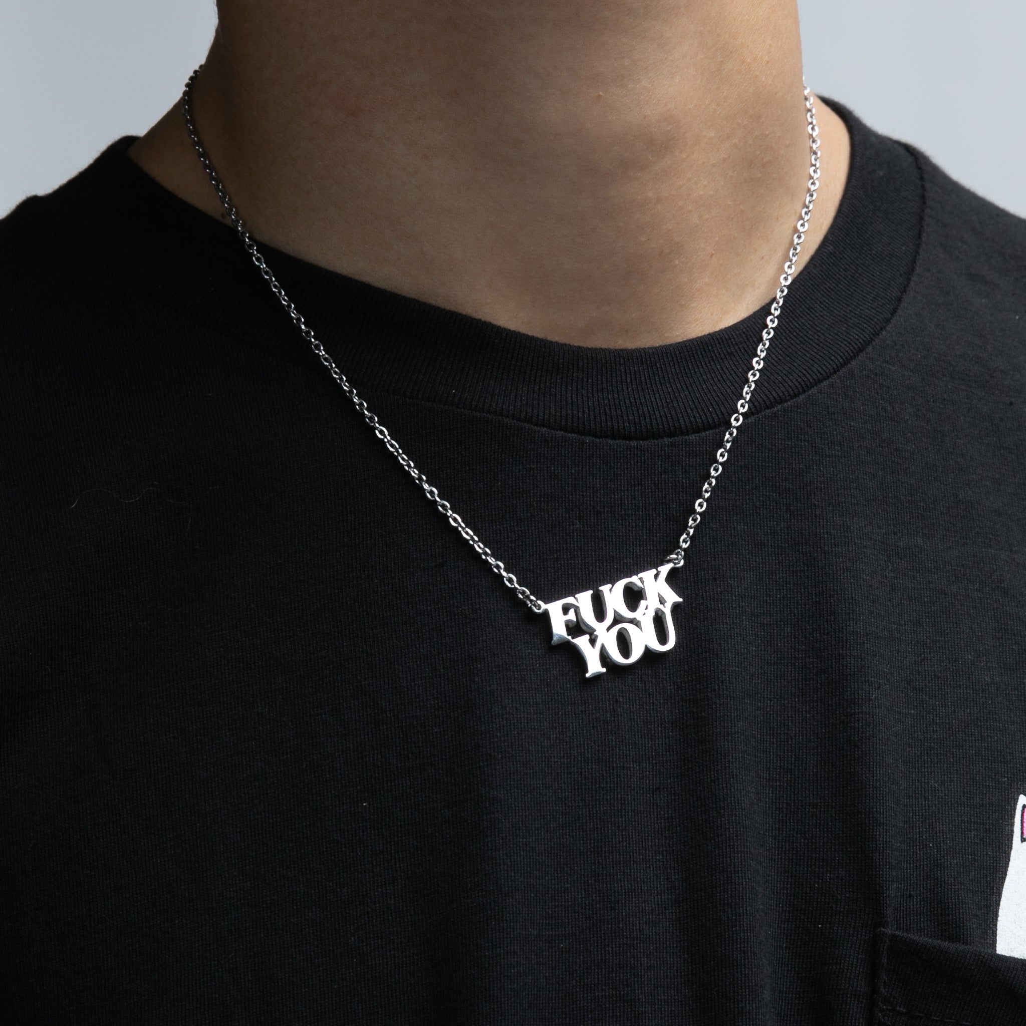  Fuckin Fuck Pendant Necklace (Silver)、mySite、merchandisen