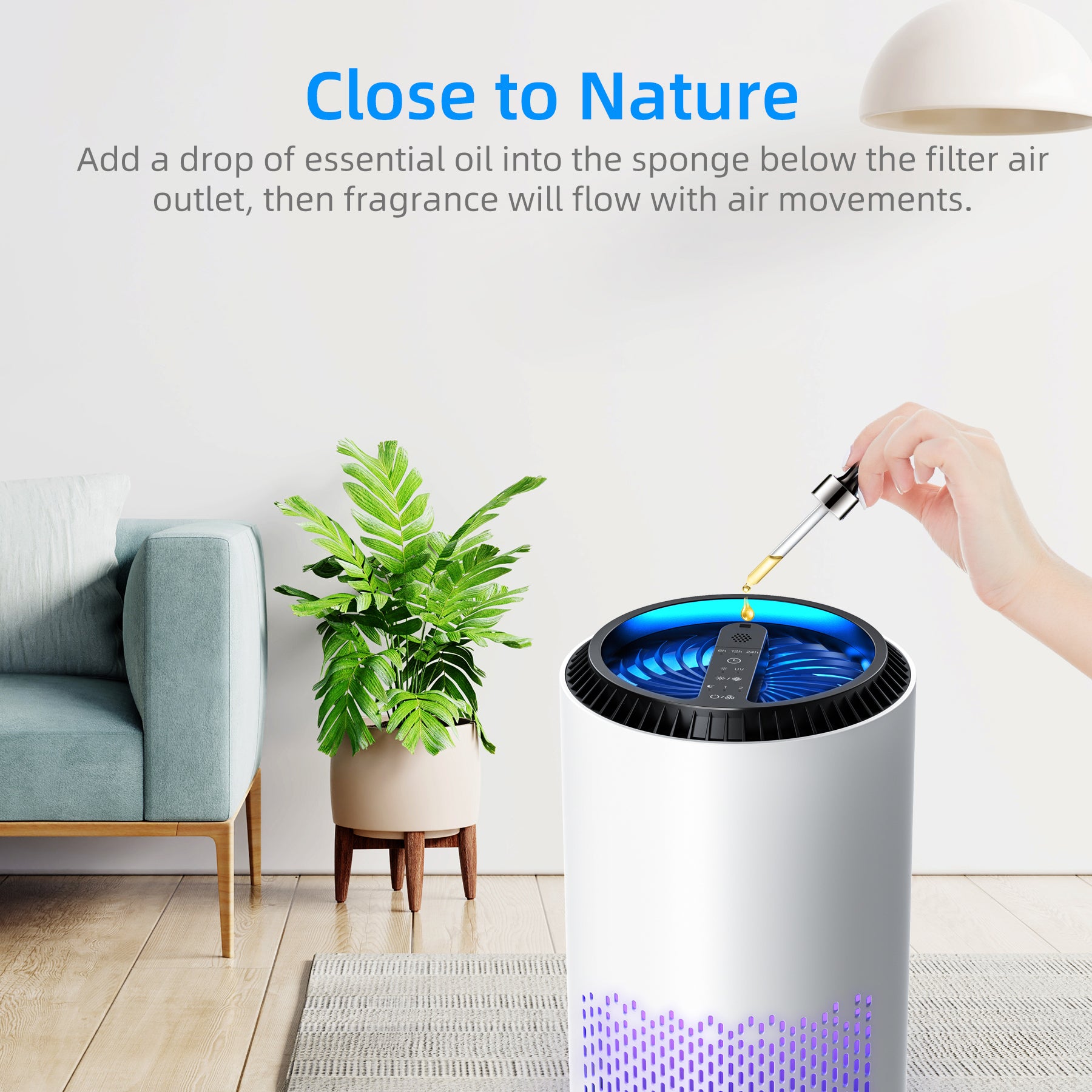 Kloudic Portable Air Purifier with UV Light - White、mySite、fannypackpong
