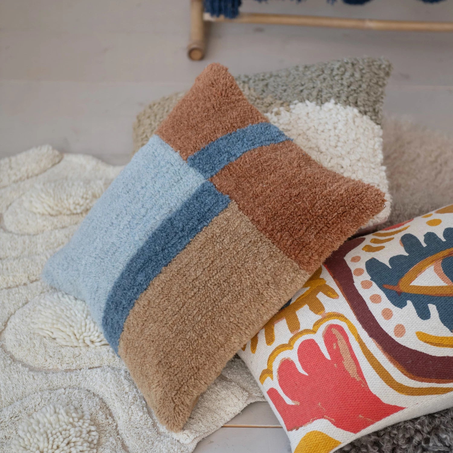  New Zealand Wool & Cotton Tufted Pillow、mySite、elrpsem3k