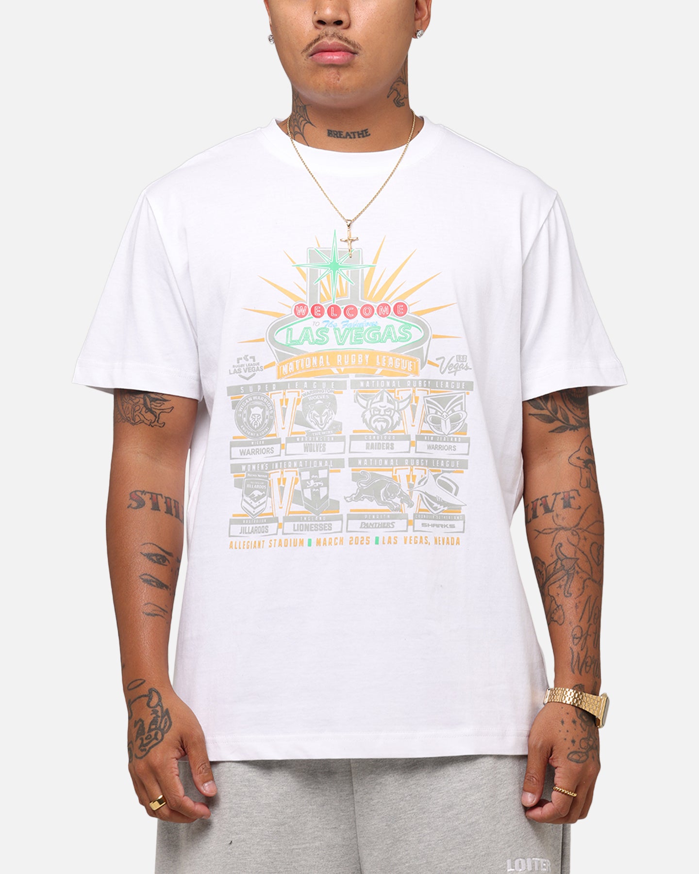 Tidwell NRL 2025 Las Vegas Round Sign T-Shirt White、mySite、zt4zffjzw