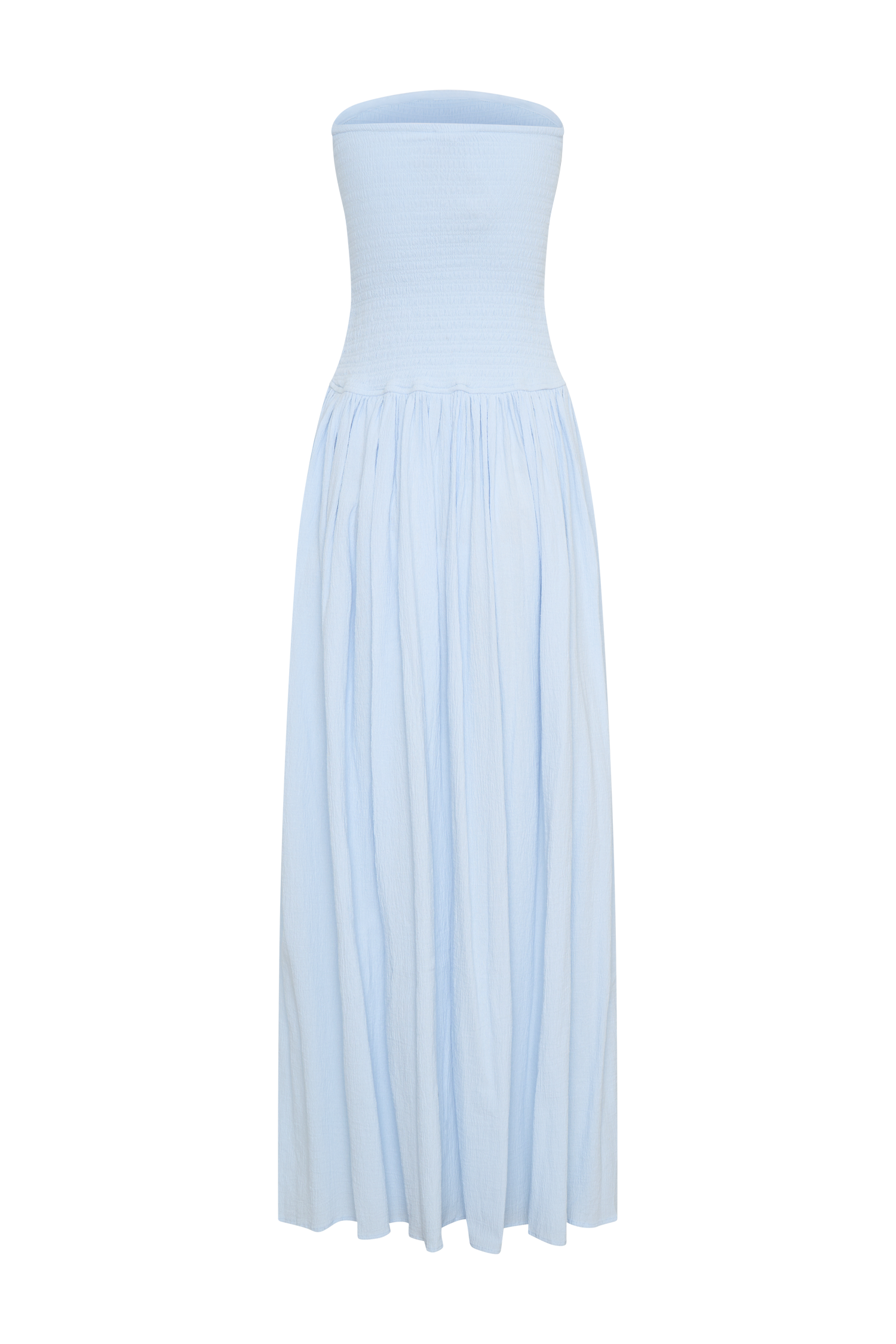 Maureen Cotton Shirring Maxi Dress - Powder Blue、mySite、solidvoid