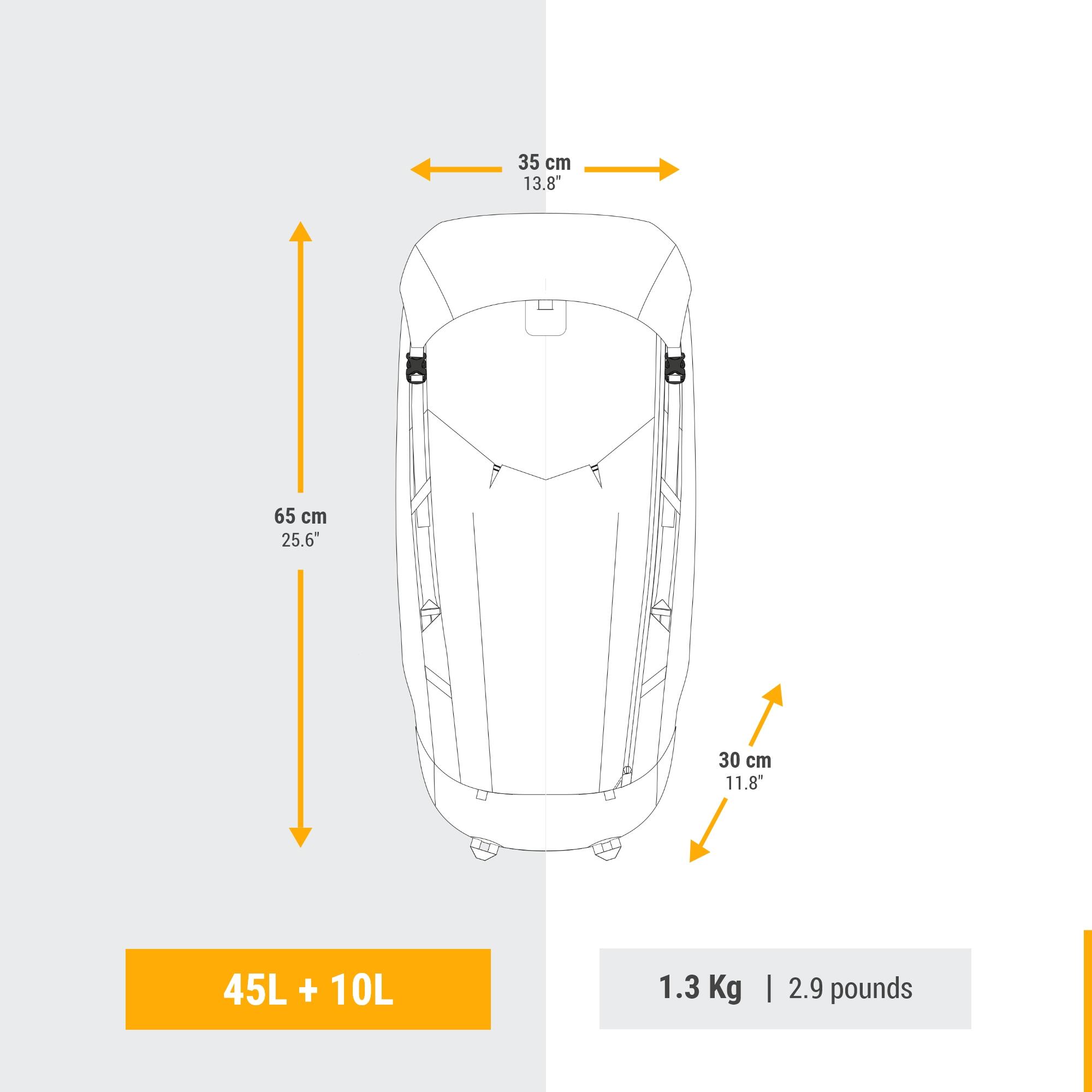Forclaz Women's Ultralight Backpacking Backpack 45+10 L - MT900 UL