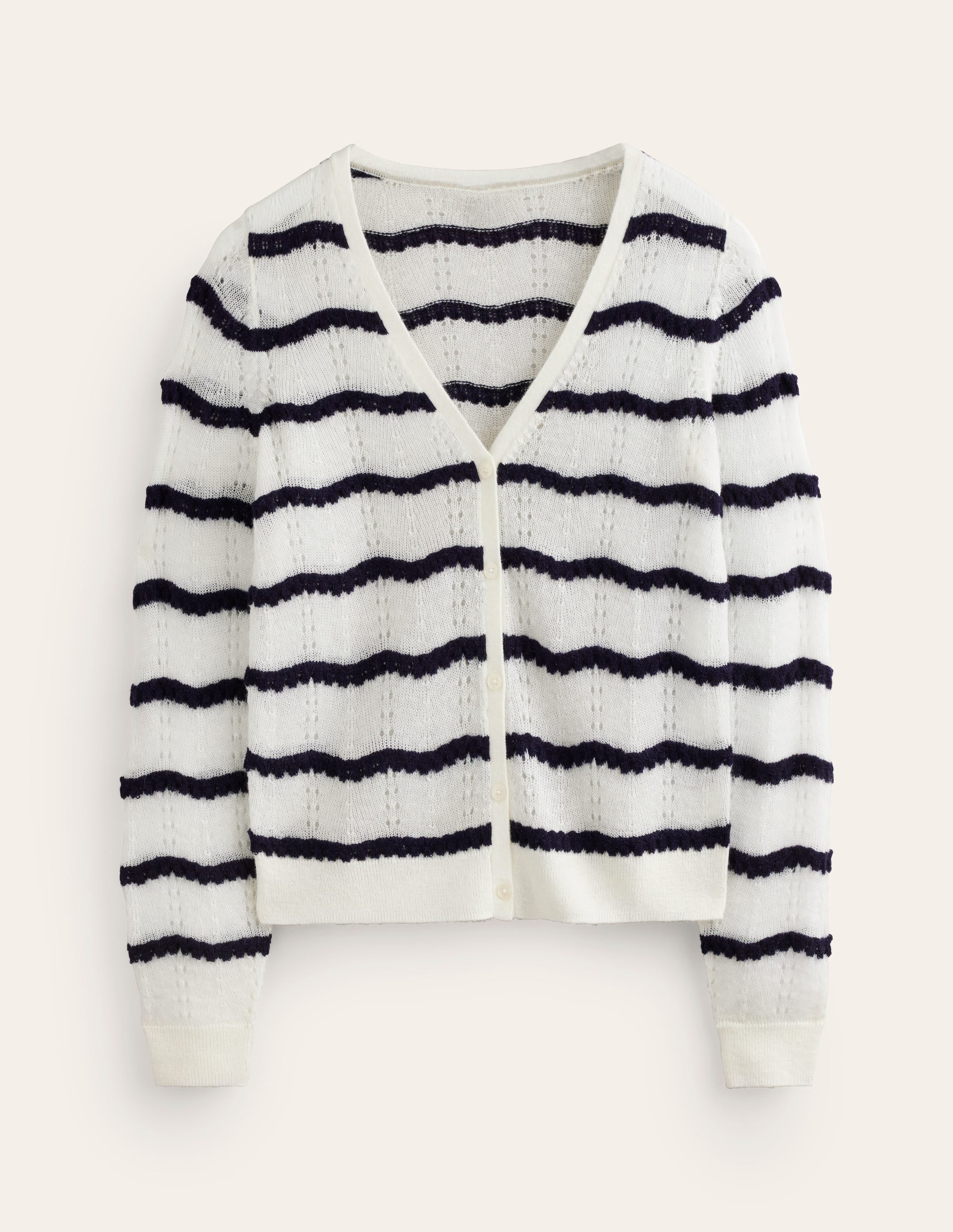  Fluffy Pointelle Cardigan-Ivory. Naval Academy Stripe、mySite、ashleygrahame