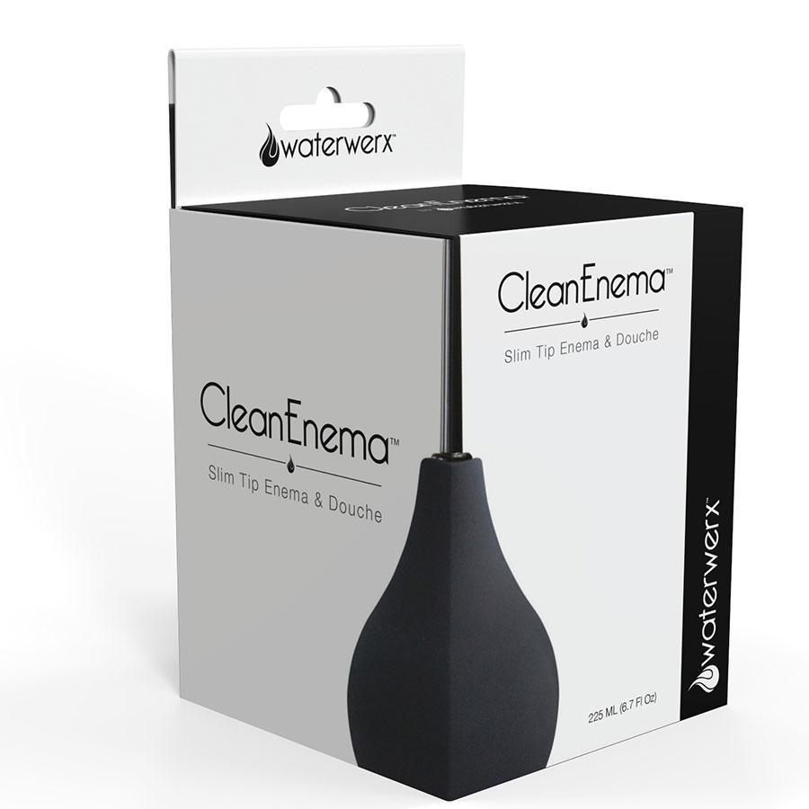 Clean Enema by Waterwerx Thin Tip Silicone Anal Douche 7.6 fl oz、mySite、bottomscart