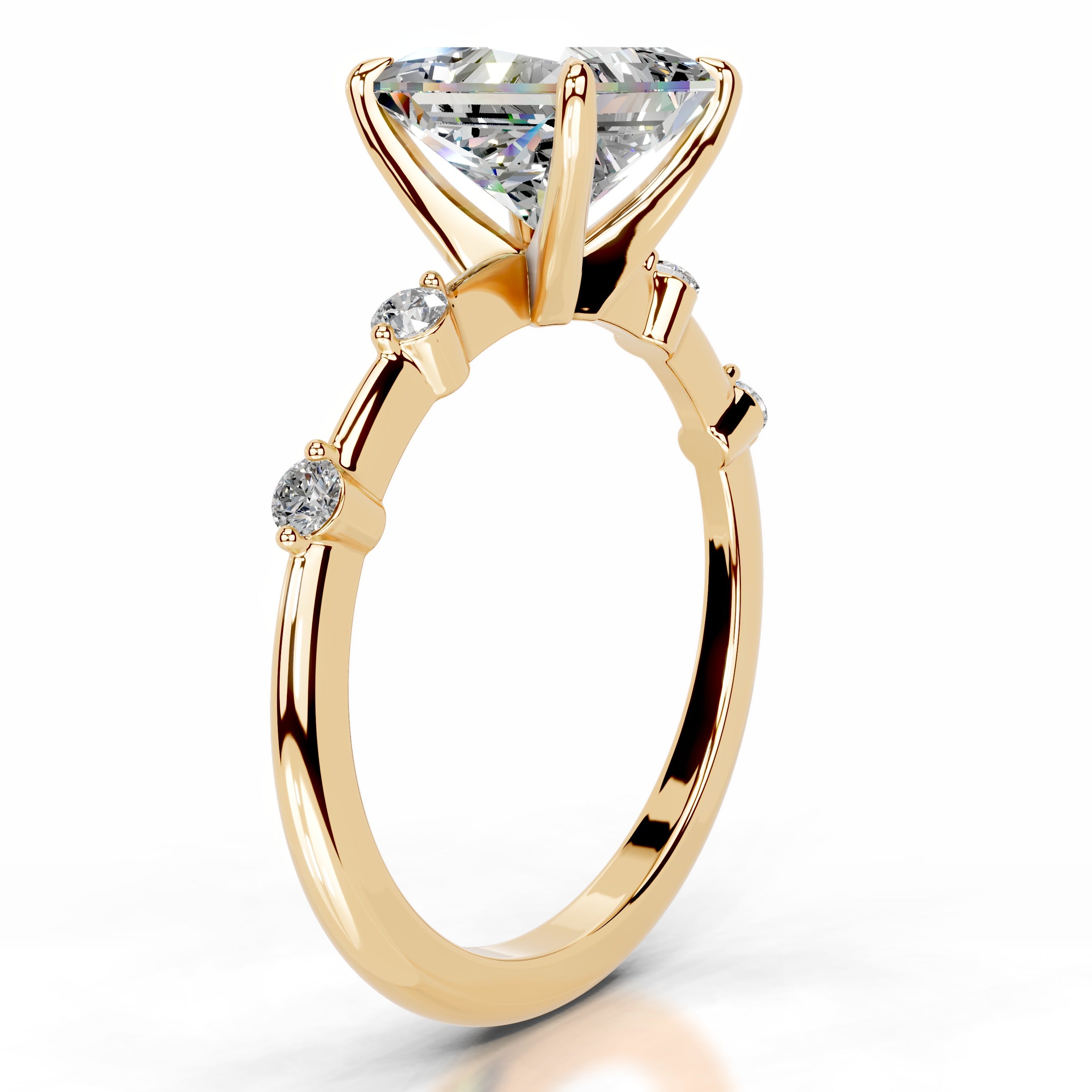 Timmey Moissanite & Diamond Ring - 18K Yellow Gold、mySite、hinf8tx79