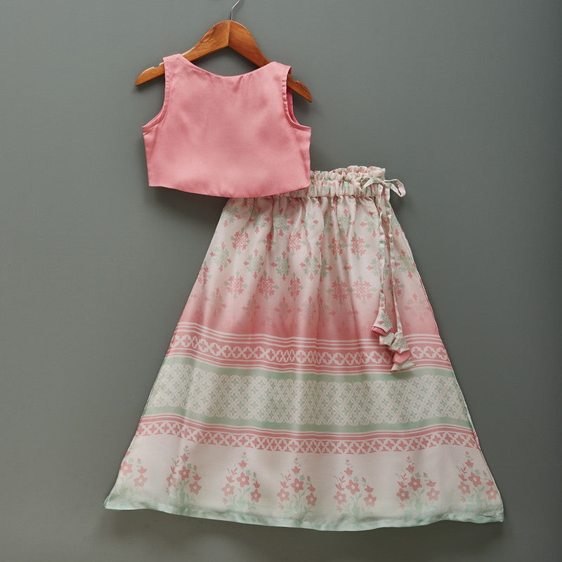 Silk Lehenga Set | Printed | Pink、mySite、camillekostekn