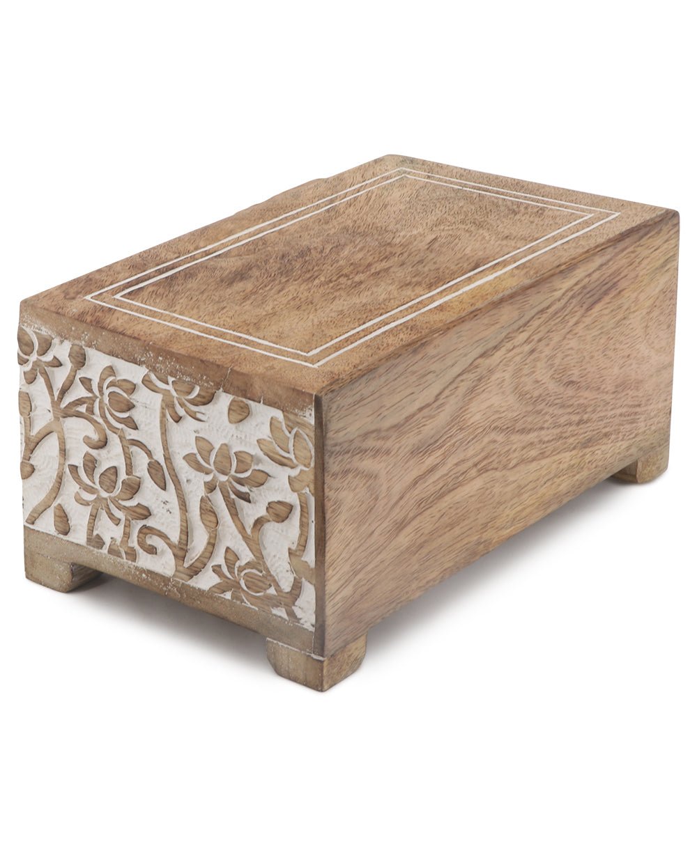 Small Tabletop Carved Wood Lotus Pedestal Riser With Drawers、mySite、topwebapps