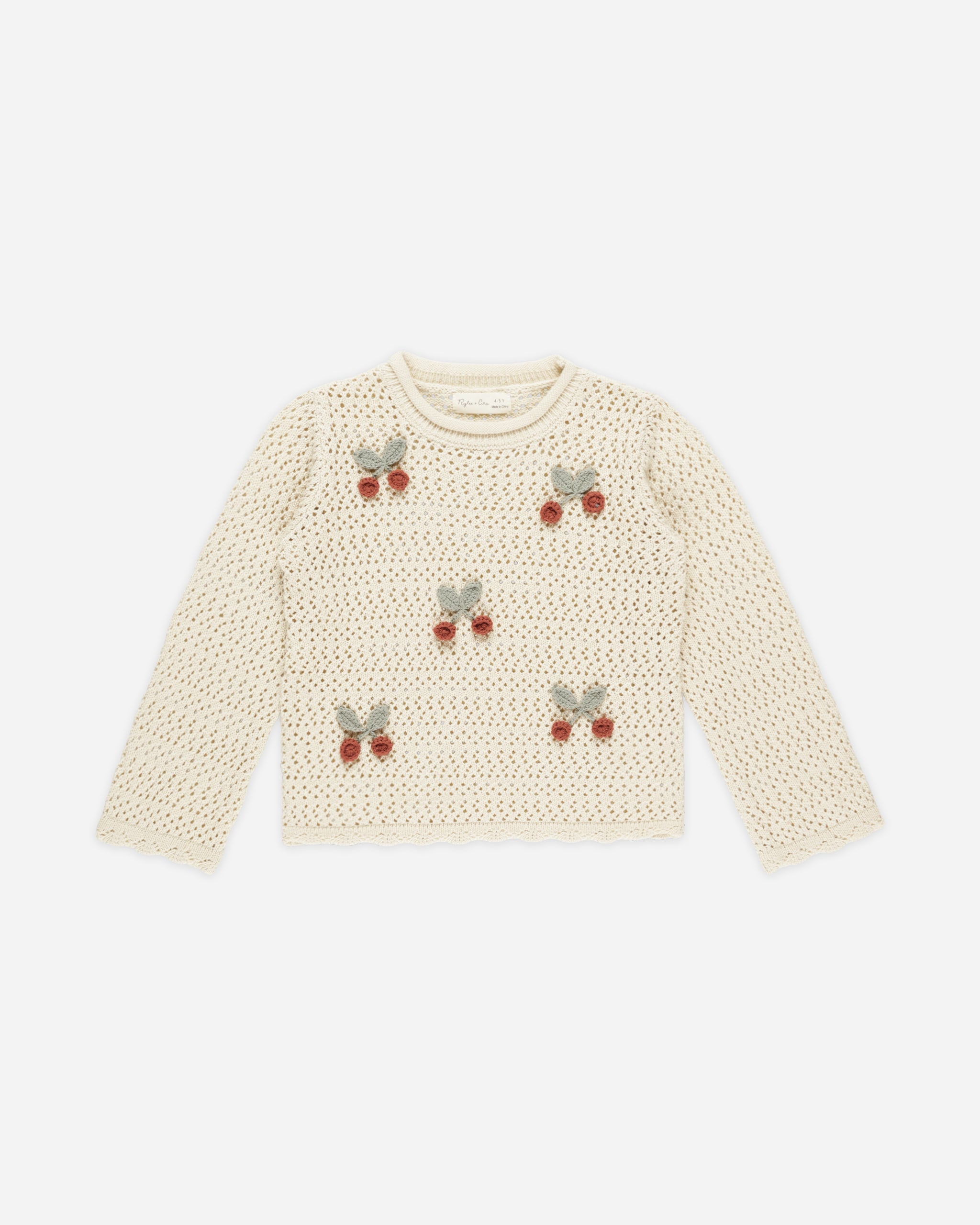  Crochet Knit Pullover || Cherries、mySite、layawaytickets
