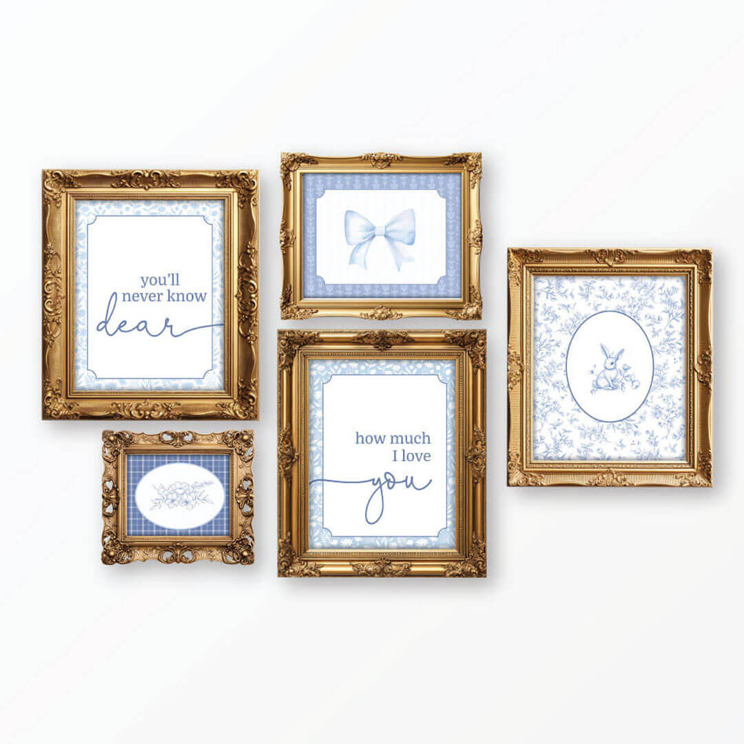  Pretty in Blue Bundled Digital Nursery Wall Art、mySite、layawaytickets